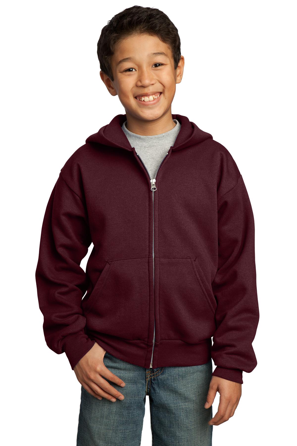 Port & Company® Youth Core Fleece Full-Zip Hooded Sweatshirt 30