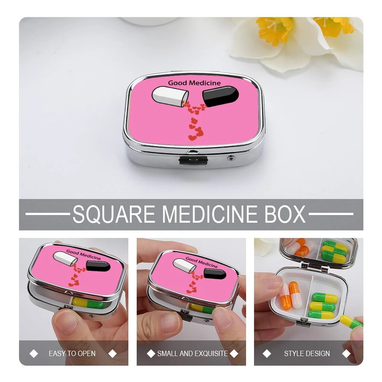 Custom Metal Pill Organizer with Logo - Durable Travel Pill Case for Business Gifts 6