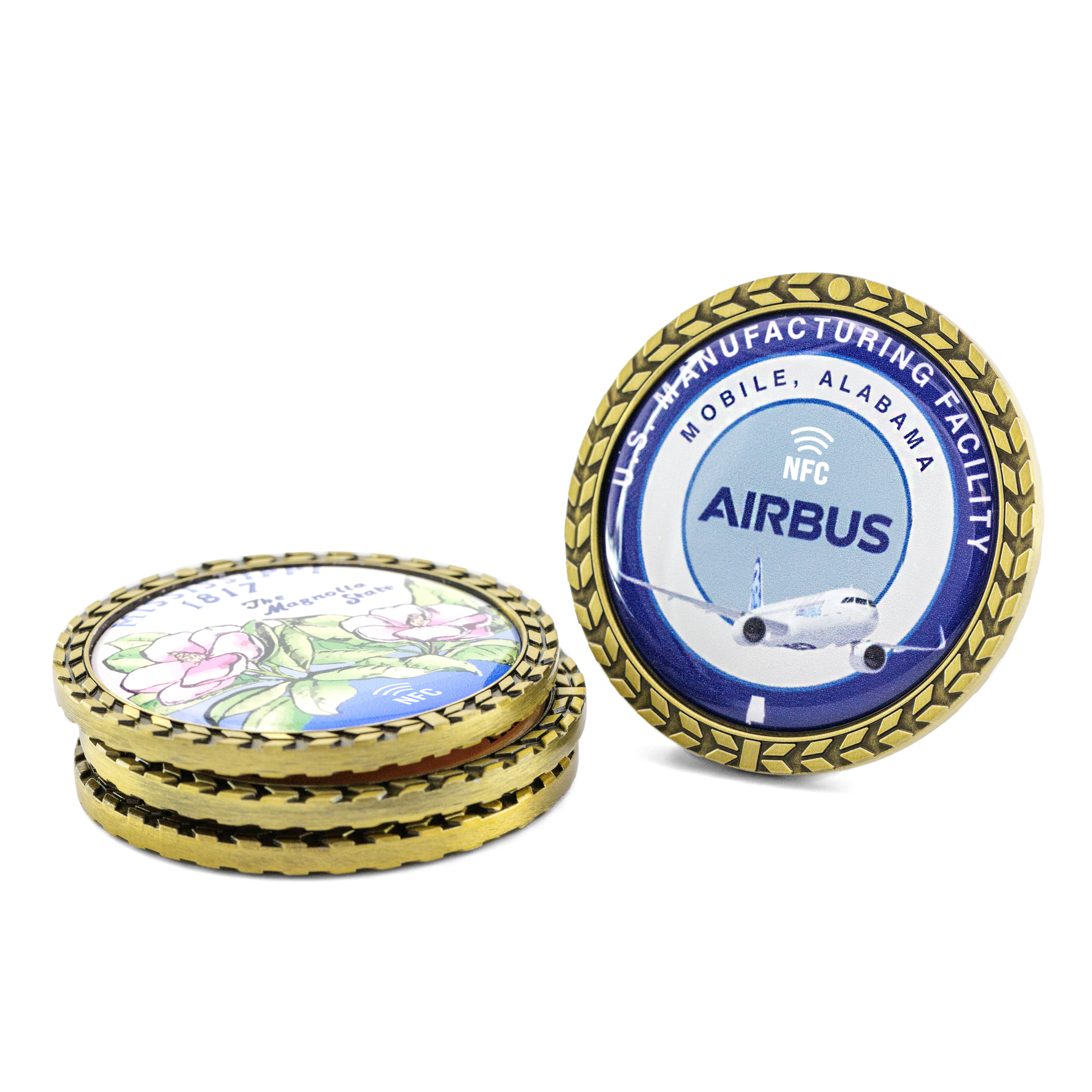 NFC Challenge Coin w/ Wreath Border (1.75") 2