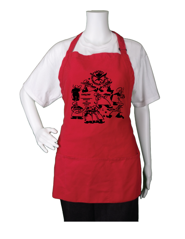 Red Restaurant-Style Bib Apron