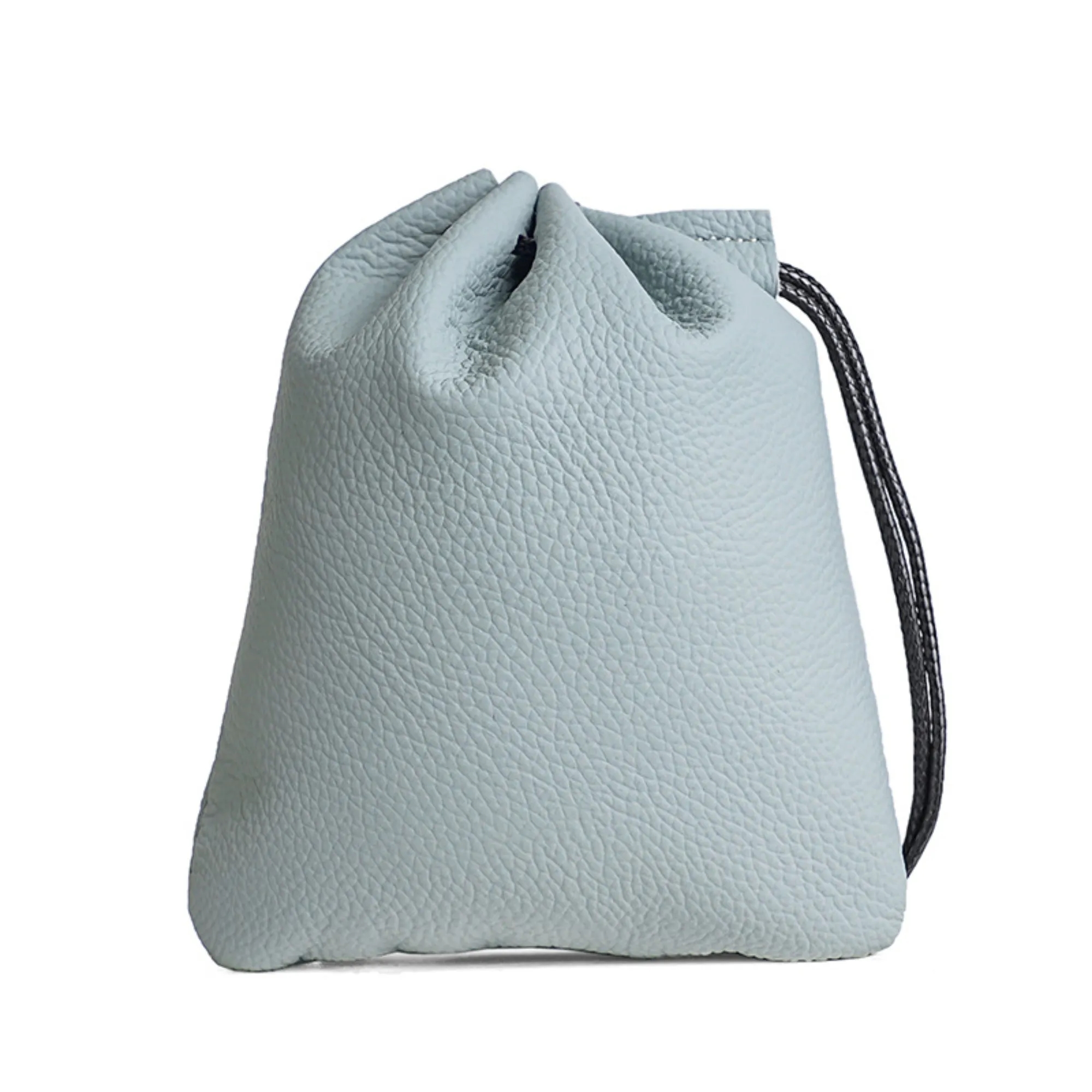 Genuine Leather Coin Purse Drawstring Storage Bag 3