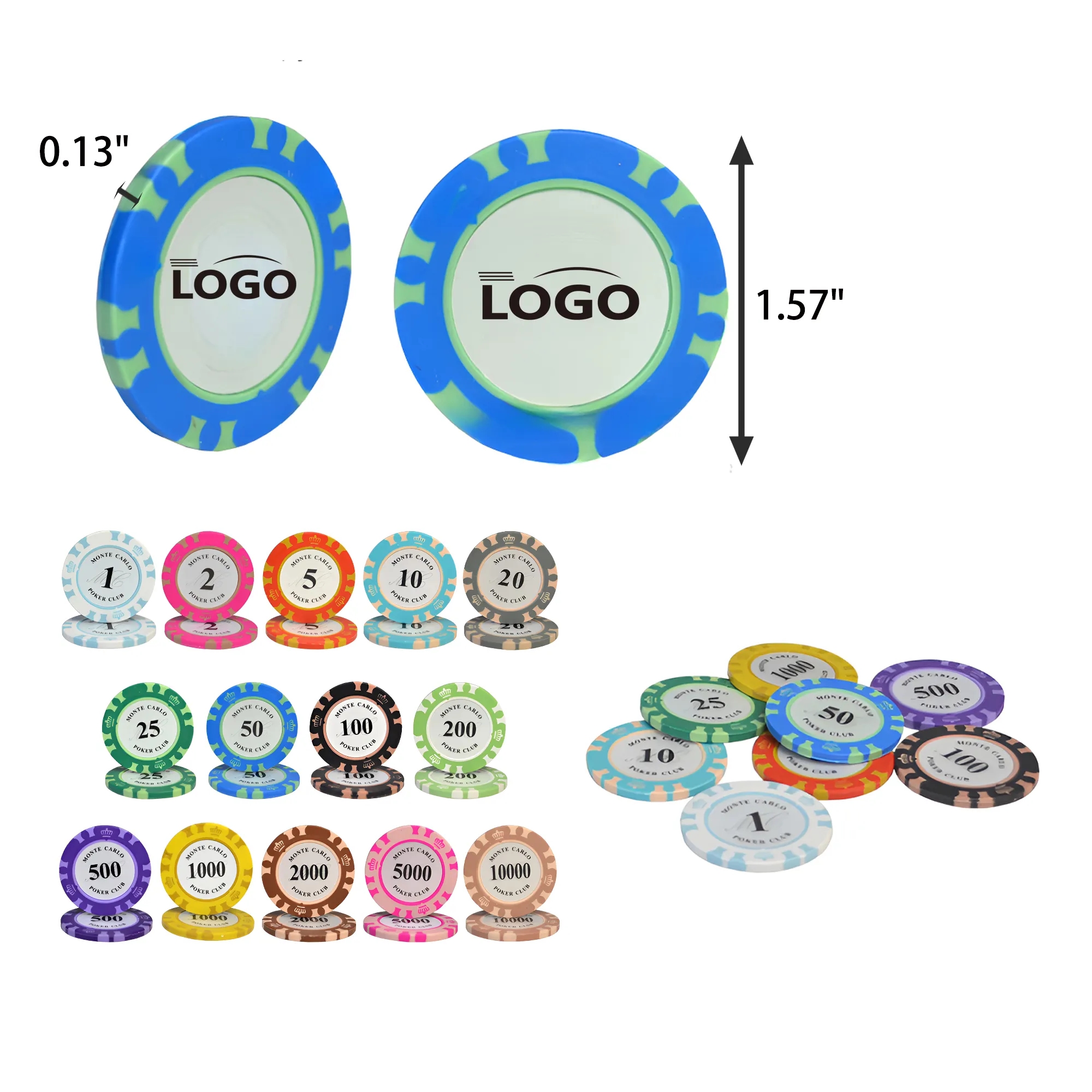 14 colors Clay Poker Chip