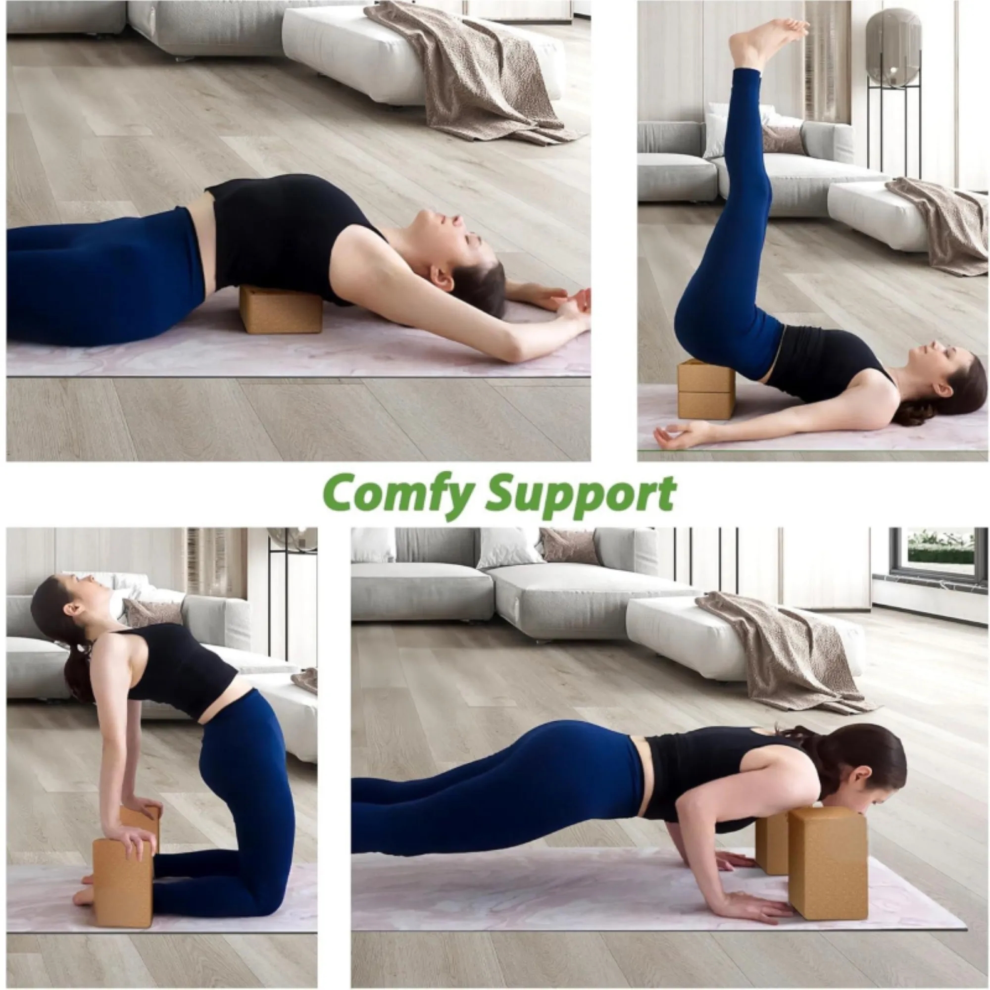 High-Density Cork Yoga Bricks 3