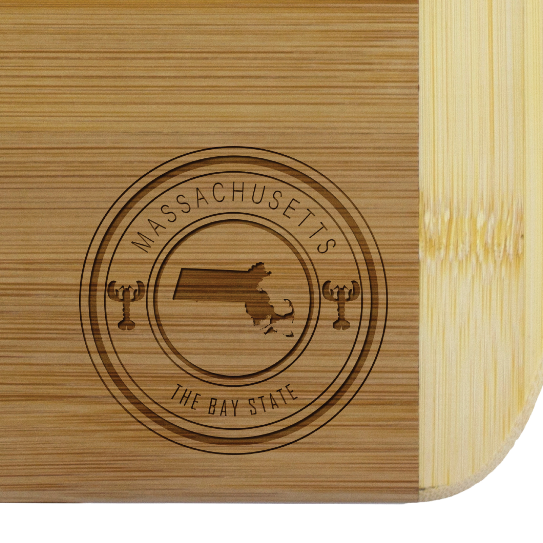 Massachusetts State Stamp 2-Tone 11" Cutting Board 2