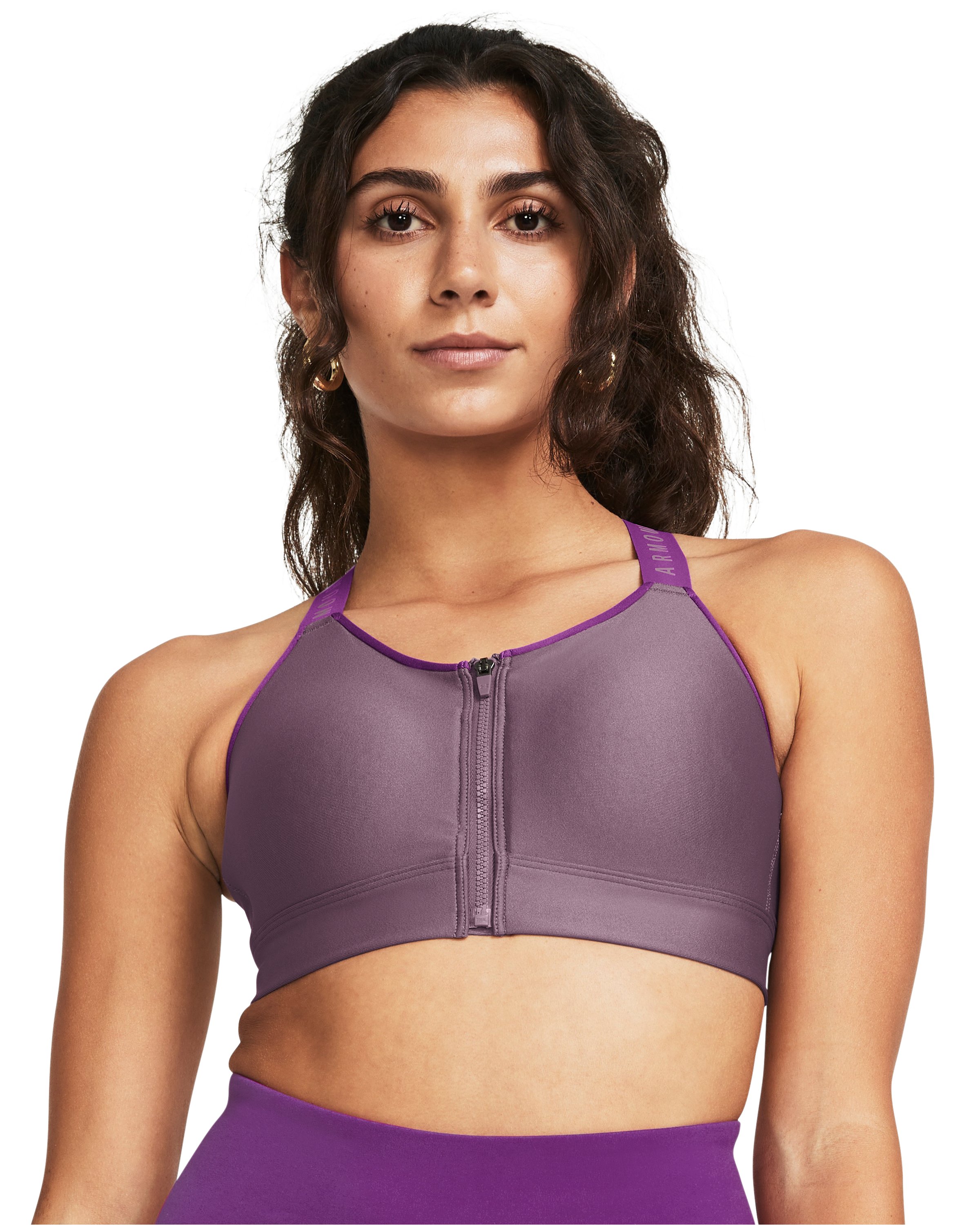UA Infinity High Zip Women's Sports Bra, custom athletic wear with logo imprint 7