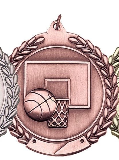 Basketball Die Cast Medal, 2 3/4" 2