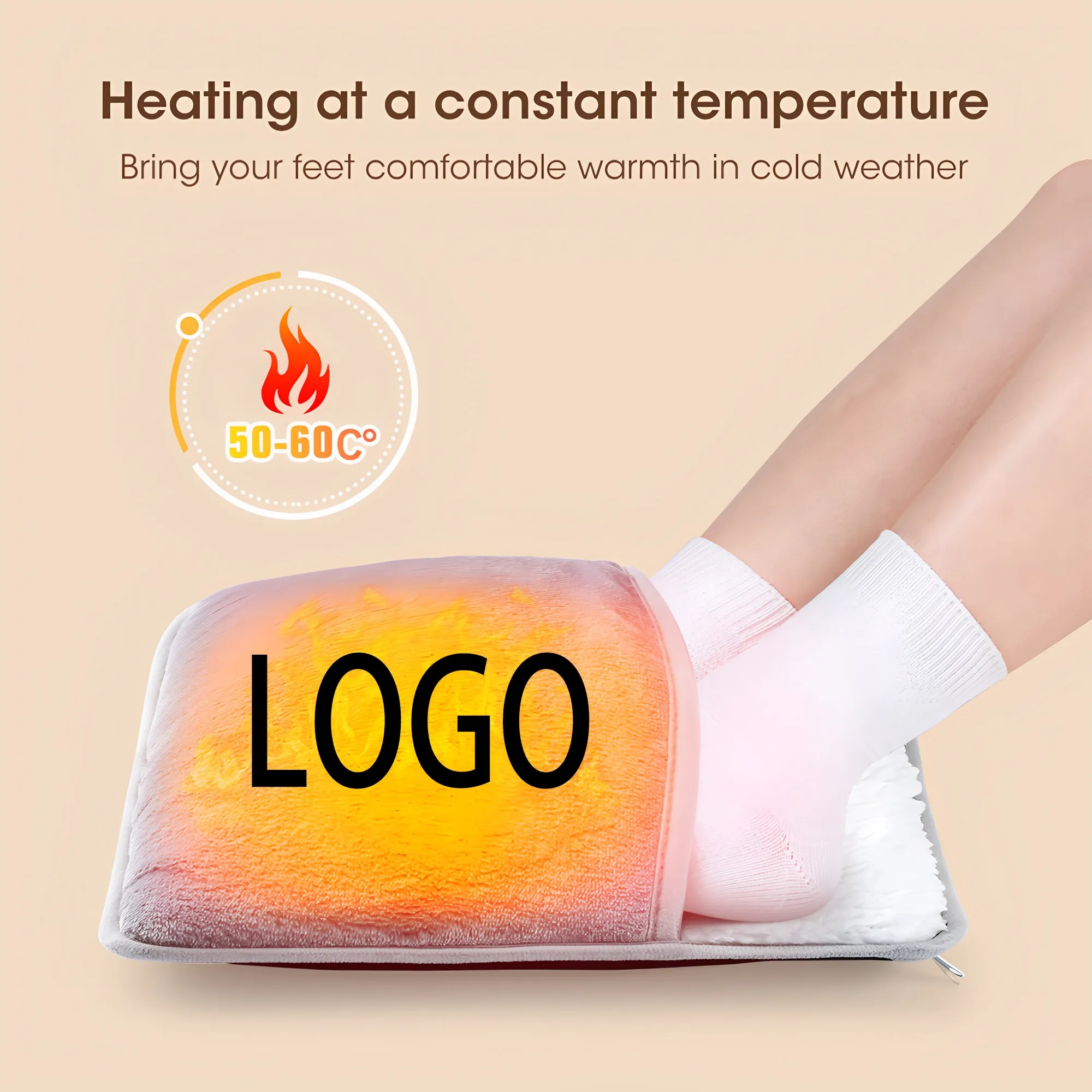 USB Rechargeable Foot Warmer Soft Flannel Cozy Gift for Cold Weather 3