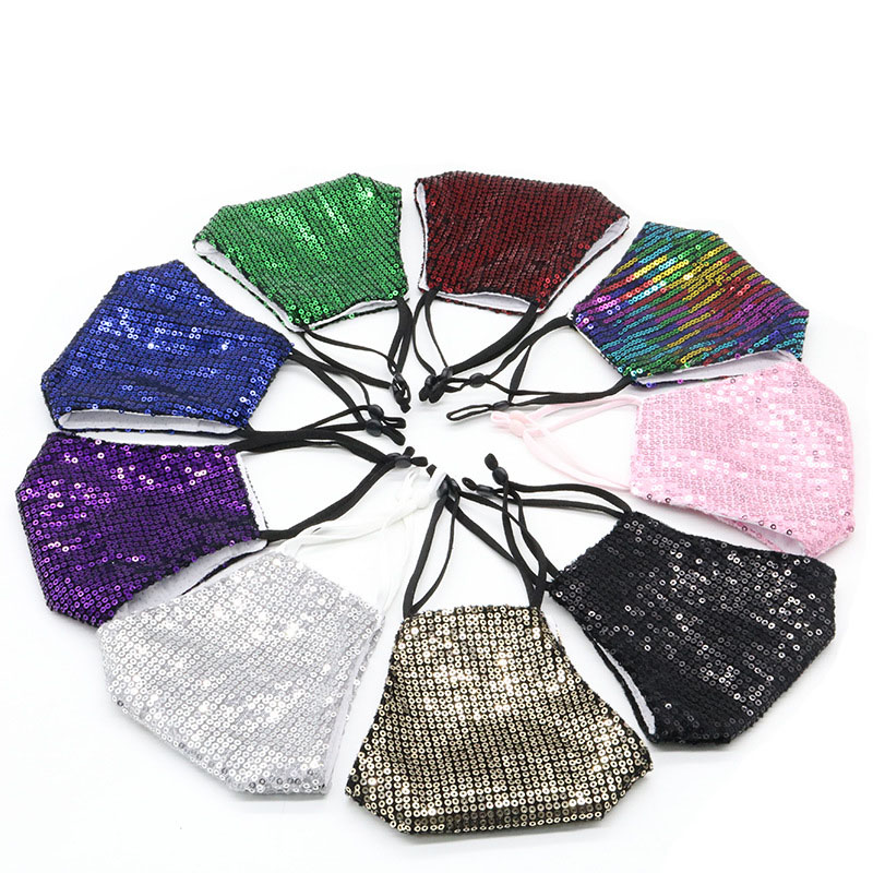 Washable Bling Sparkly Face Mask for Women 2