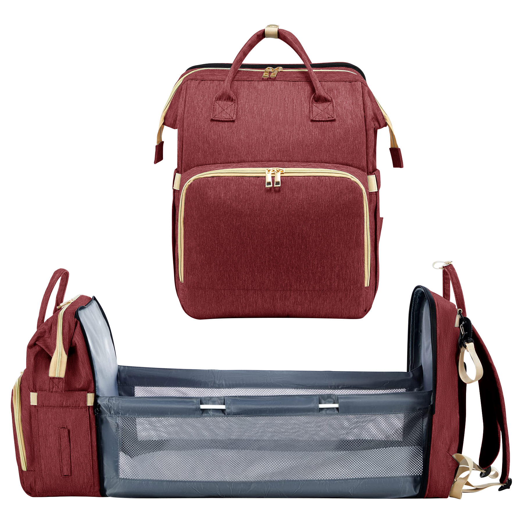 Outdoor Foldable Baby Diaper Mommy Backpack 4