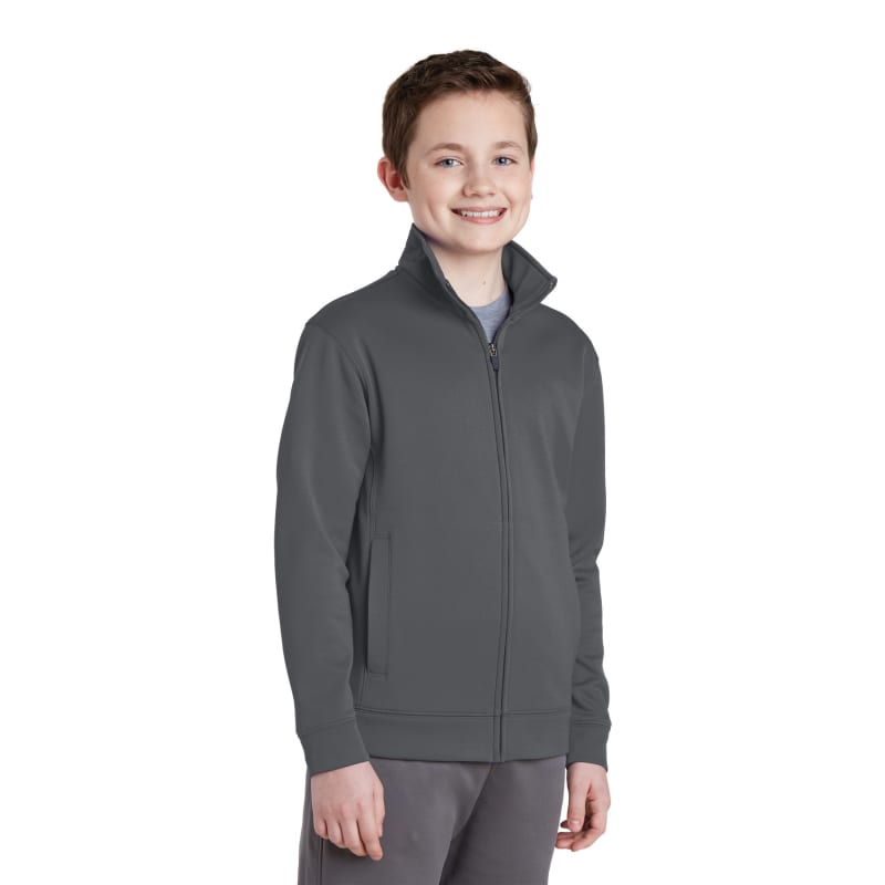 Sport-Tek Youth Sport-Wick Fleece Full-Zip Jacket. 2