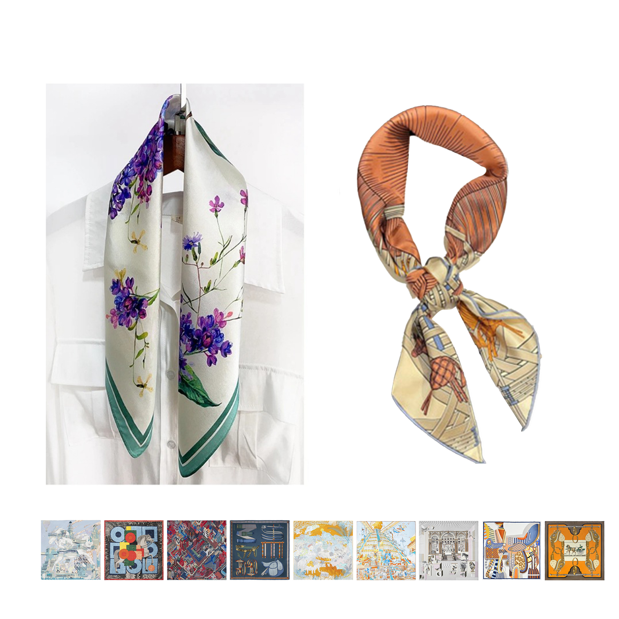 Custom 100% Mulberry Silk Bandana 2