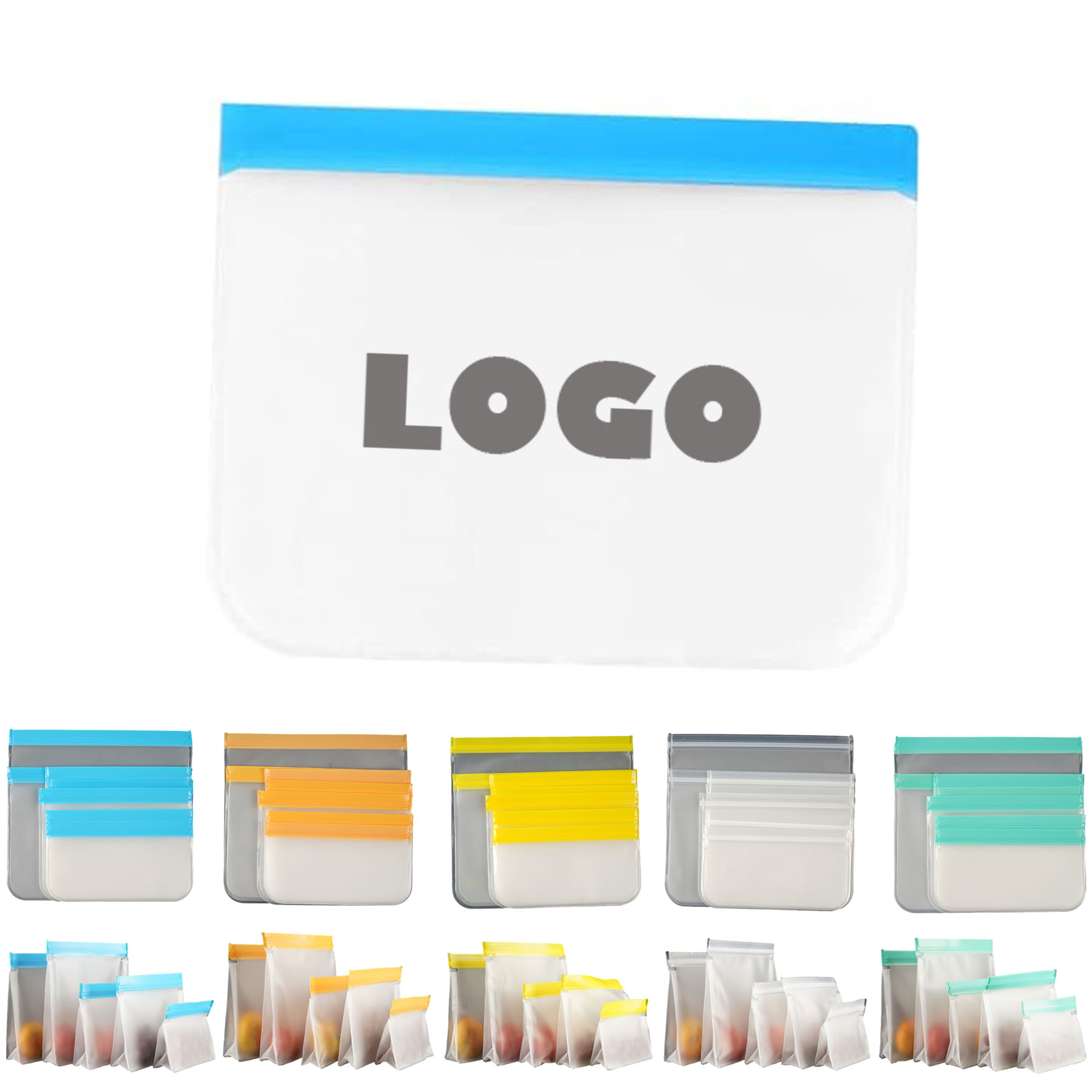 9.05" x 6.7" Reusable Frosted PEVA Food Storage Bag 2