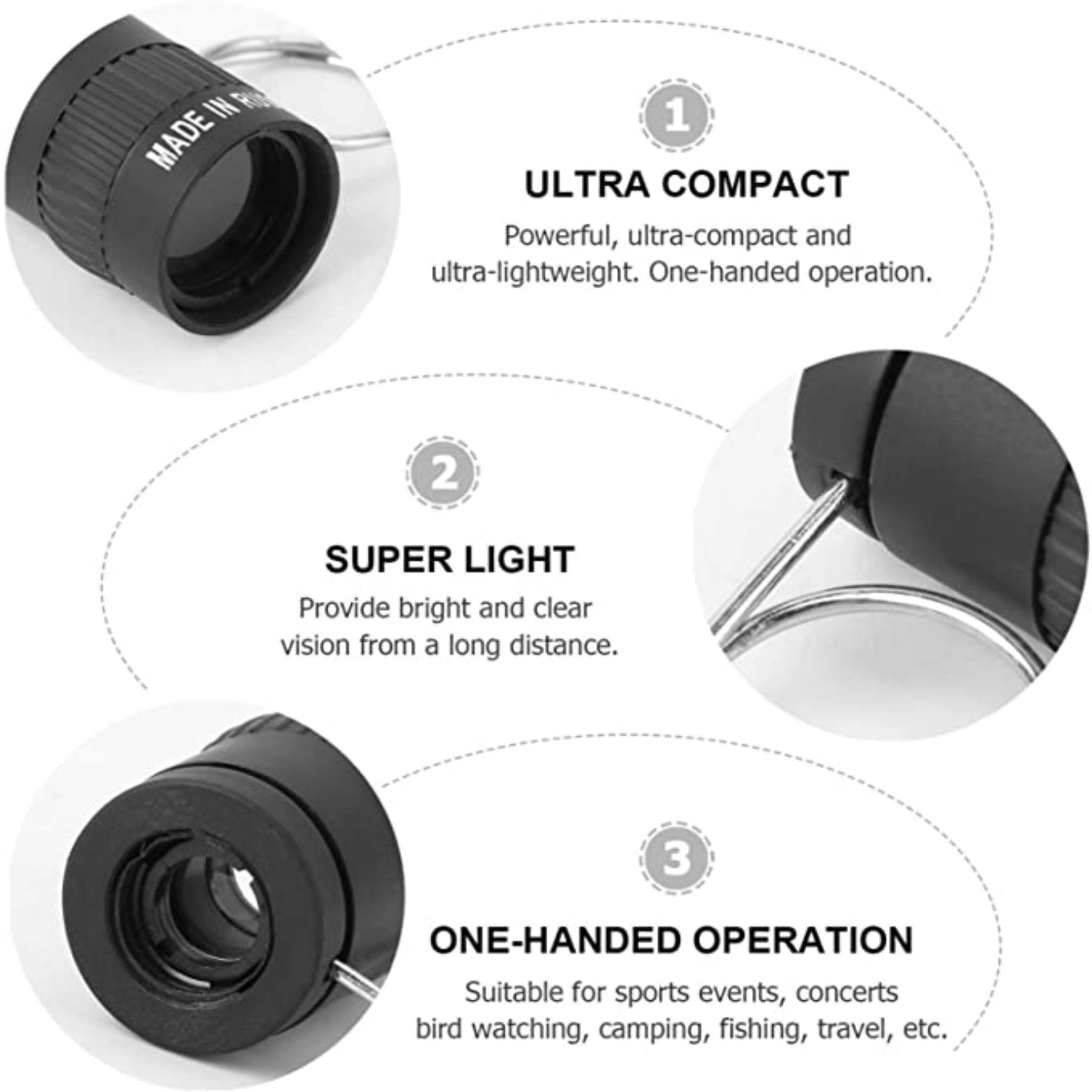 High Definition Finger Monocular Telescope With Keyring 8