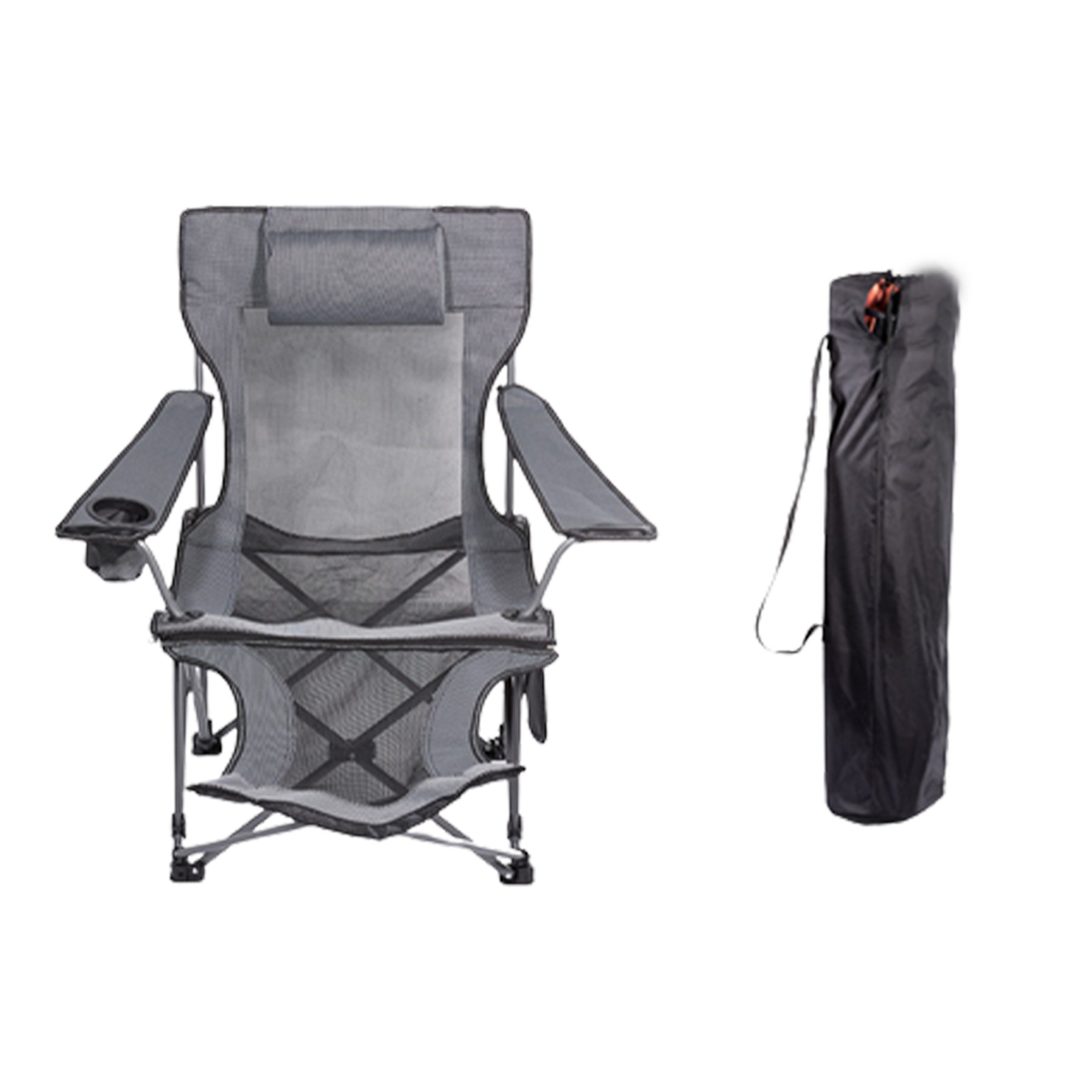 Folding Mesh Recliner Chair W/Footrest 5