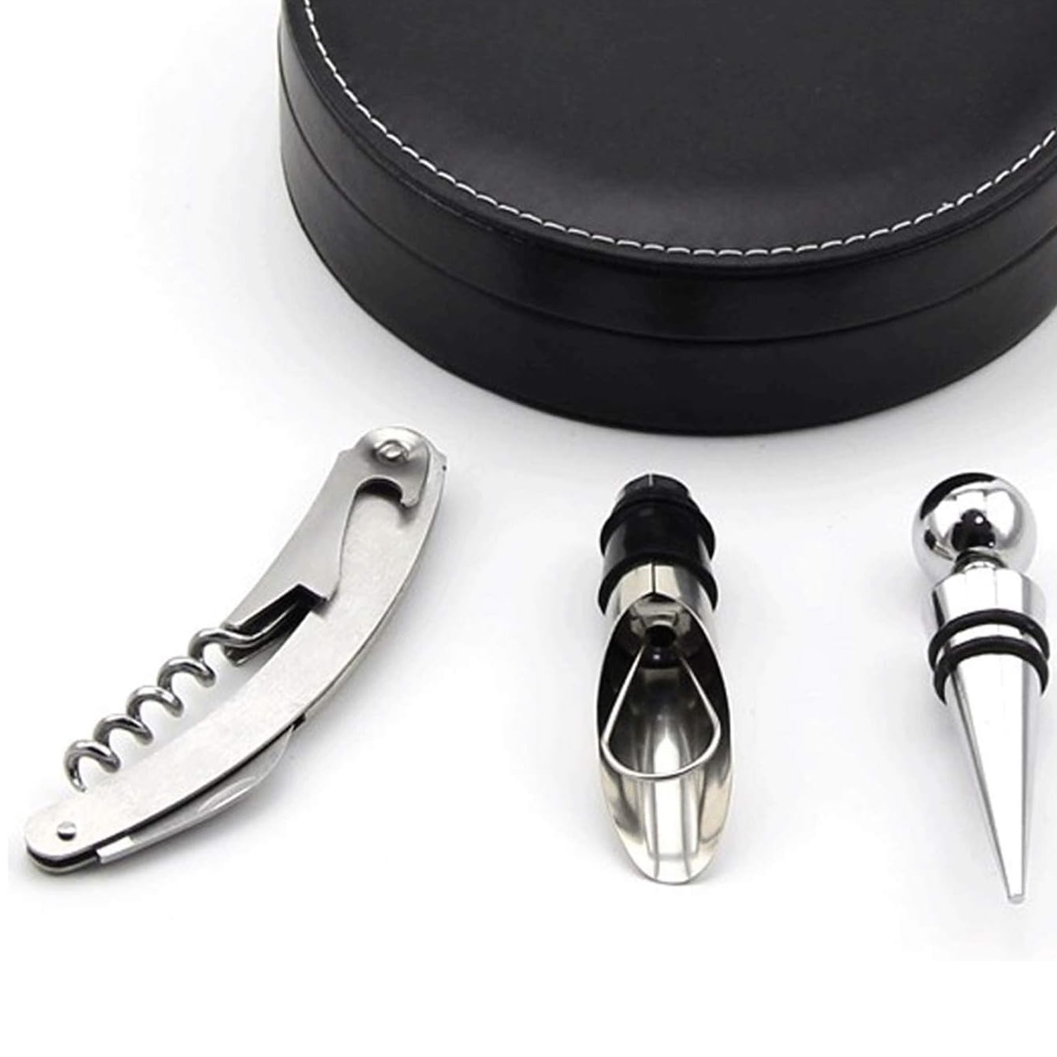 PU Red Wine Bottle Opener Stopper Set 4