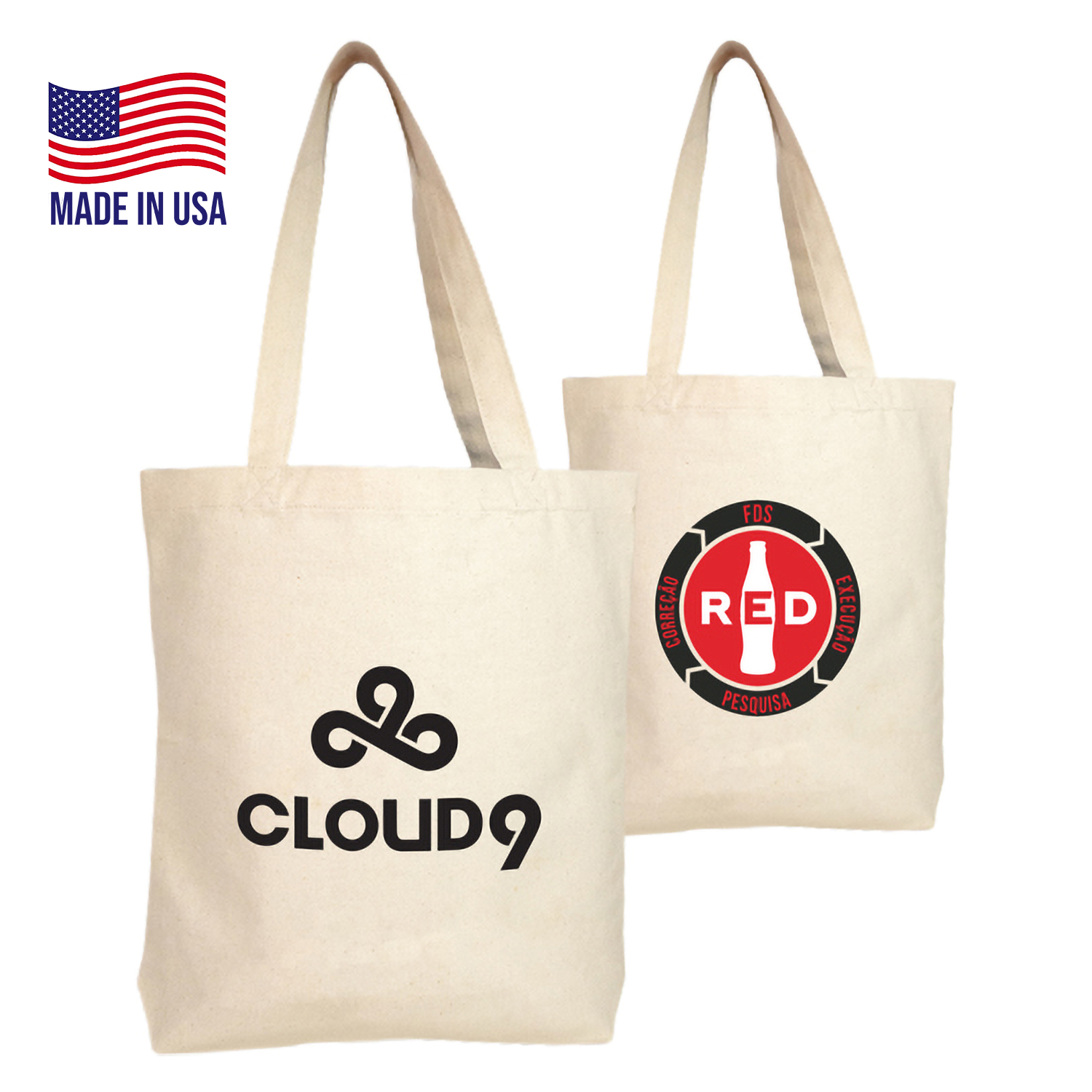 USA-Made 10 oz. Cotton Canvas Heavyweight Tote Bag W/ Gusset (13" x12.5" x3") 2