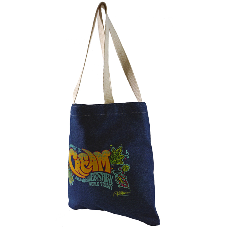 Flat Denim Tote, with Cotton Handles & Cotton Liner, custom tote bag with logo imprint 2