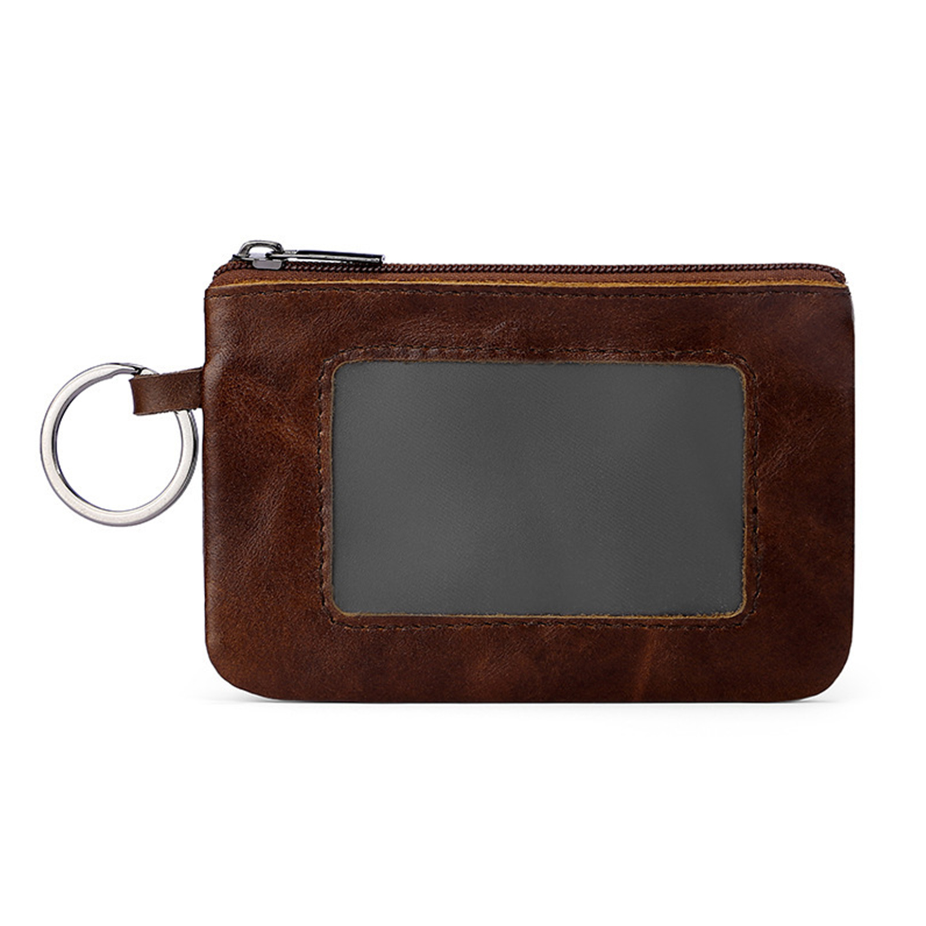 Genuine Leather Vintage multi-functional zippered coin purse 6