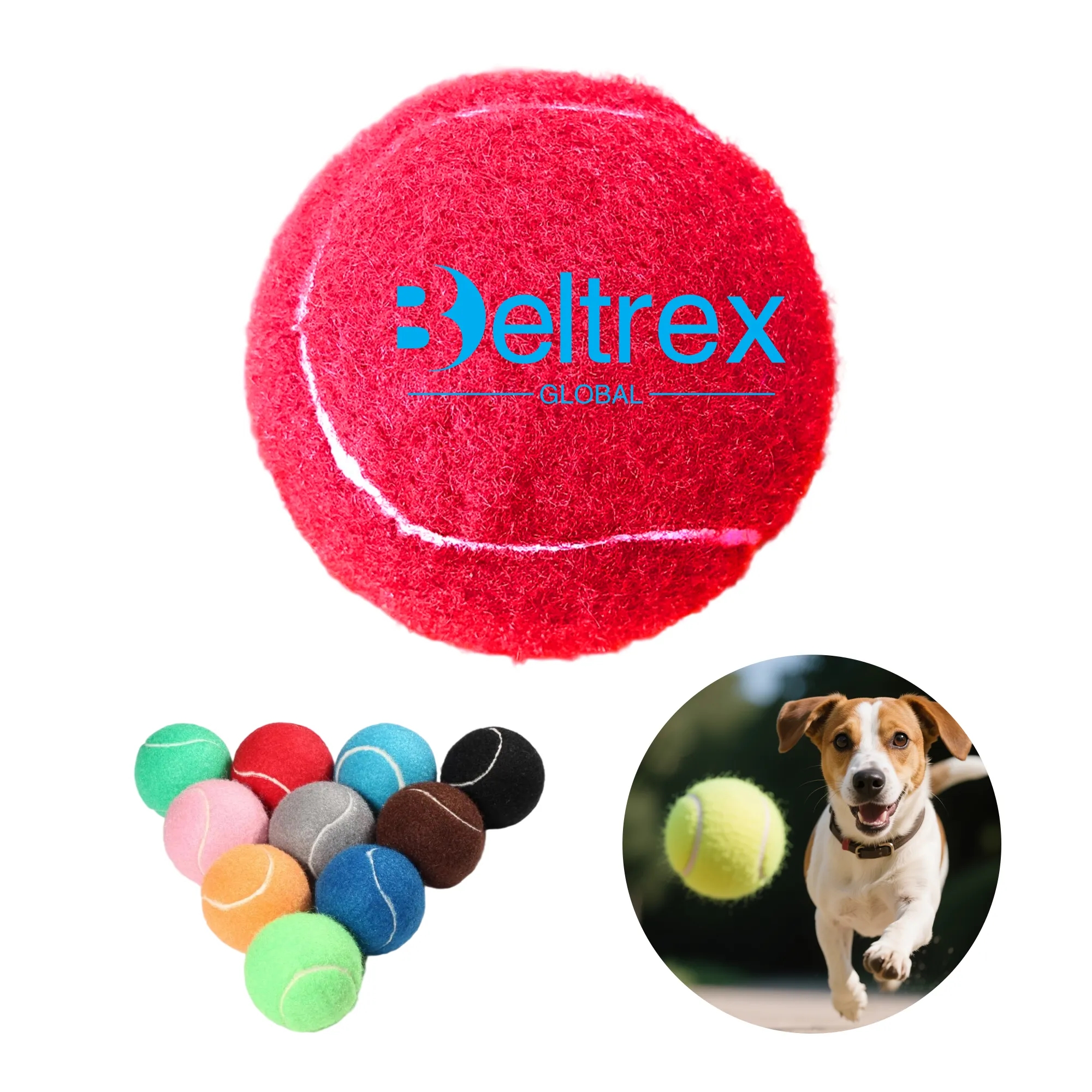 MOQ 50 Rubber Pet Tennis Ball 7