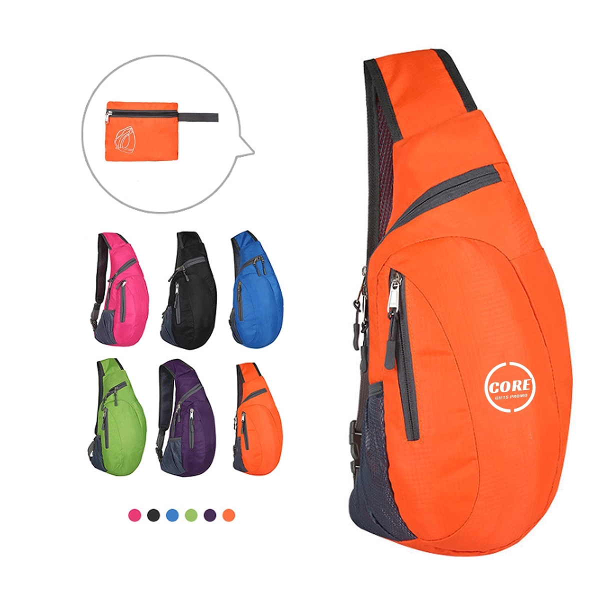 Men Women Foldable Sling Bags Shoulder Chest Backpack 2