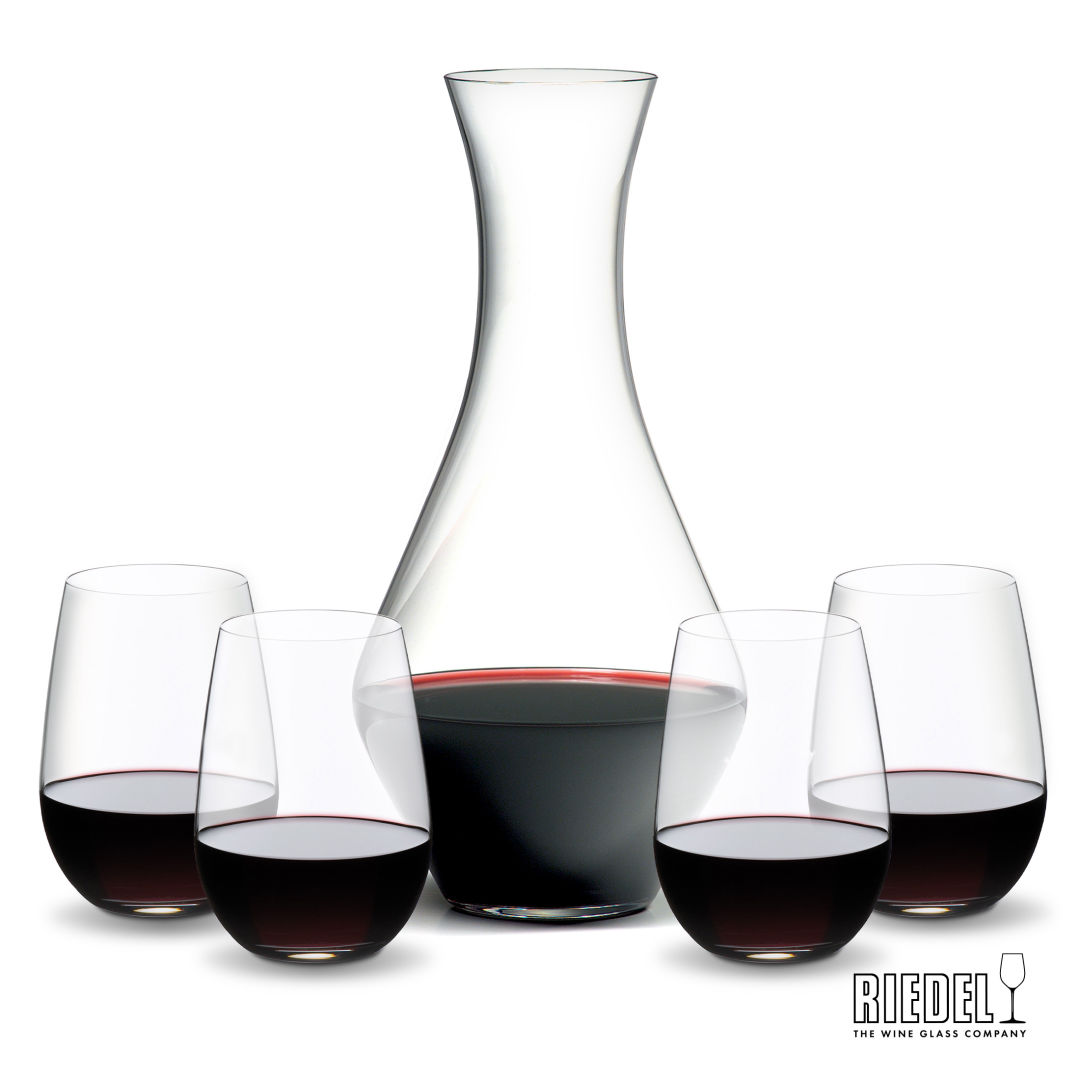 RIEDEL Merlot Decanter & Stemless Wine Set 2