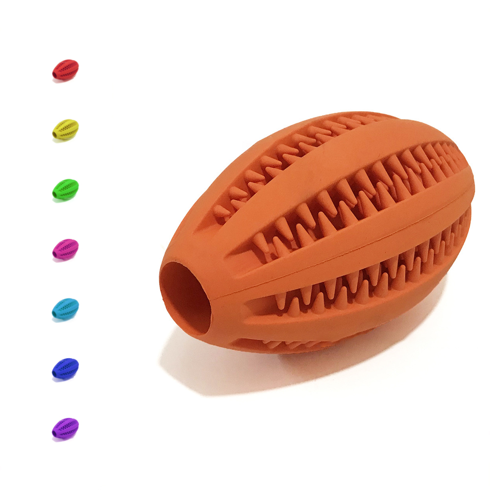 Football Shape Natural Rubber Dog Chew Toy 7