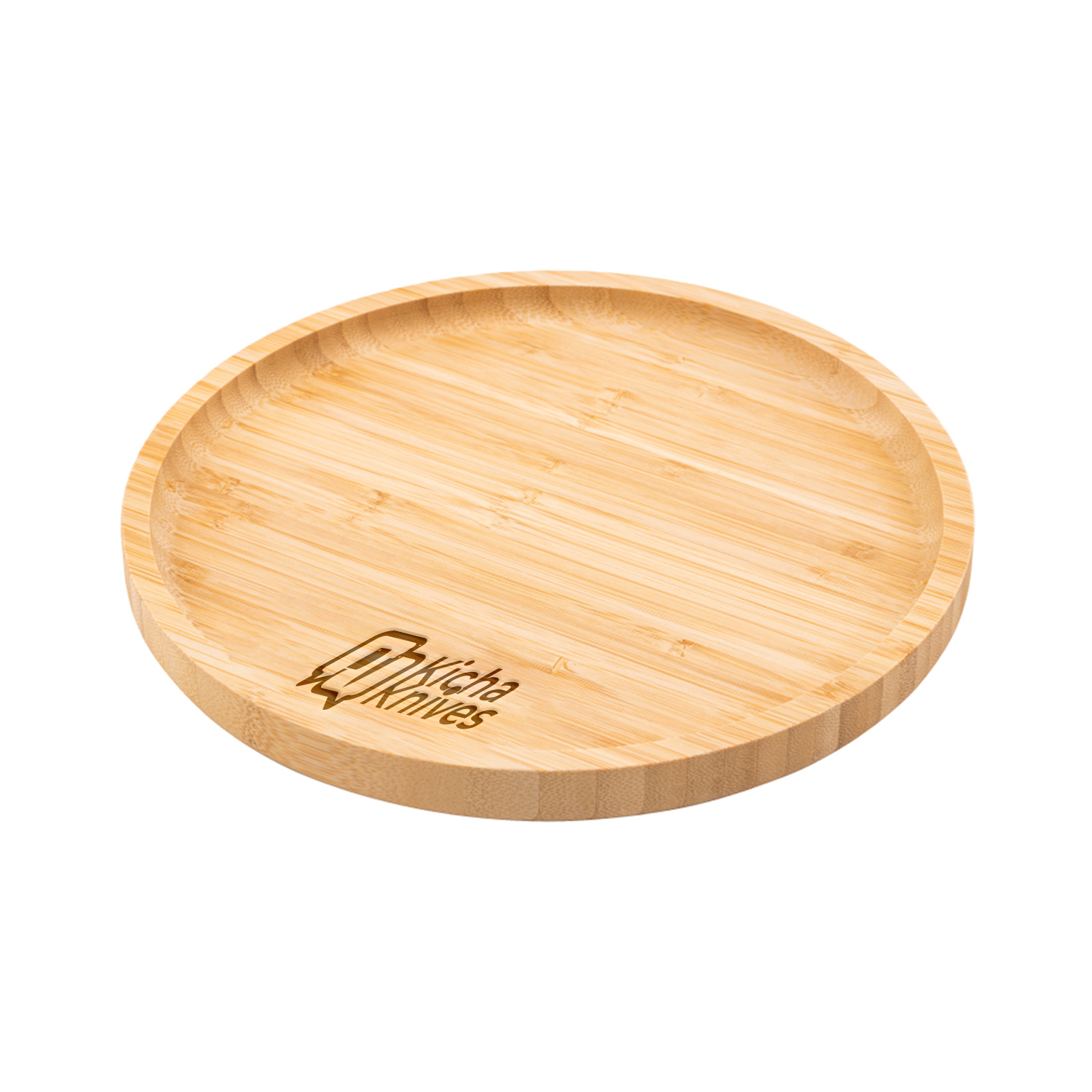 Round Bamboo Serving Tray (Engraved Imprint) 3