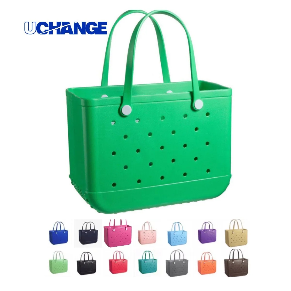 Large Capacity EVA Tote Hole Bag Beach Basket With Handles 1