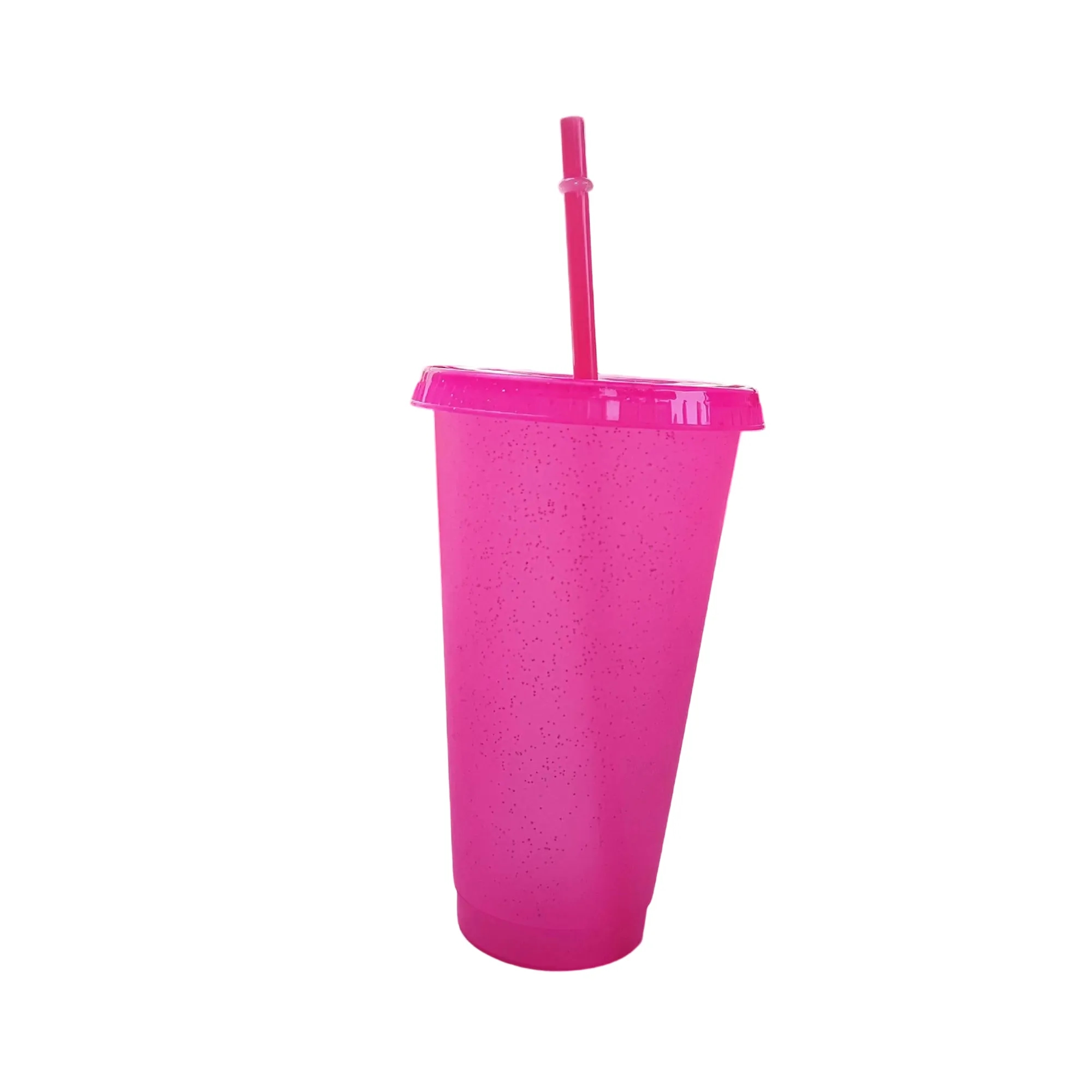 24 Oz Sparkle Plastic Straw Cup 16