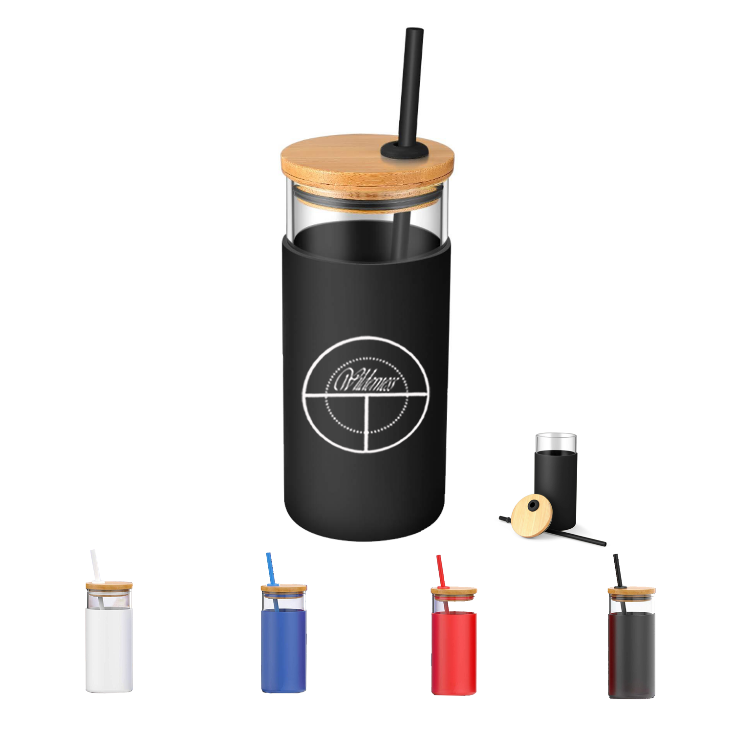 Bamboo Cap Glass Drink Bottle 2