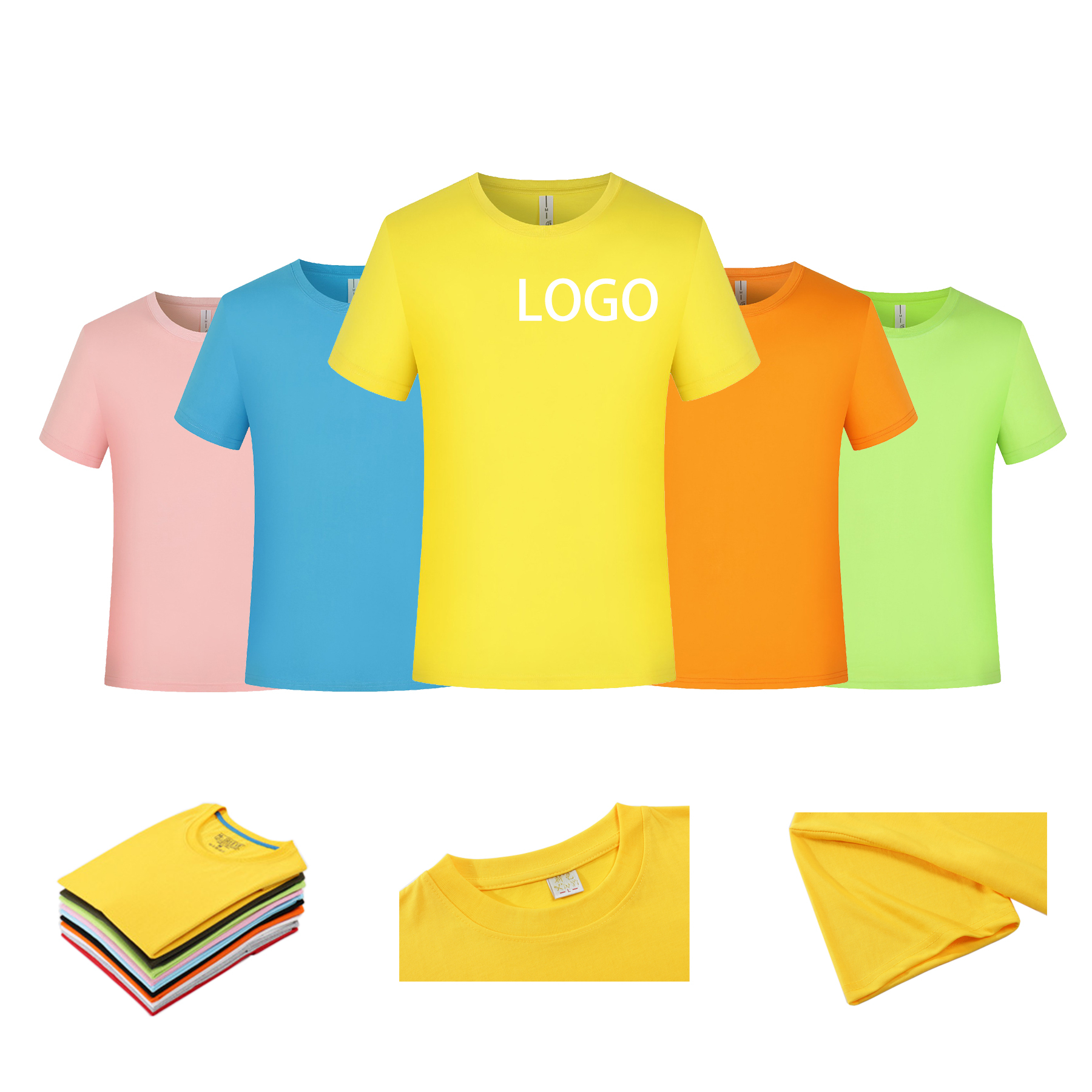 100% cotton Short sleeve round neck T-shirt 1