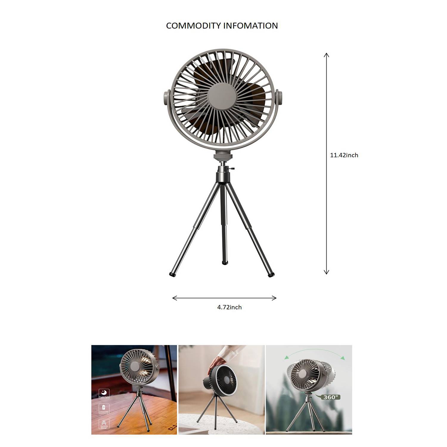 Outdoor Camping Night Light Usb Fan 5