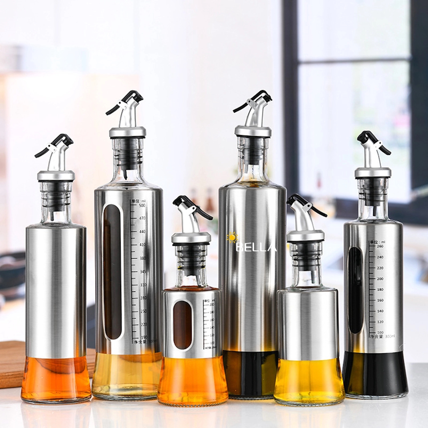 Oil And Vinegar Bottles Cruets Dispenser 1