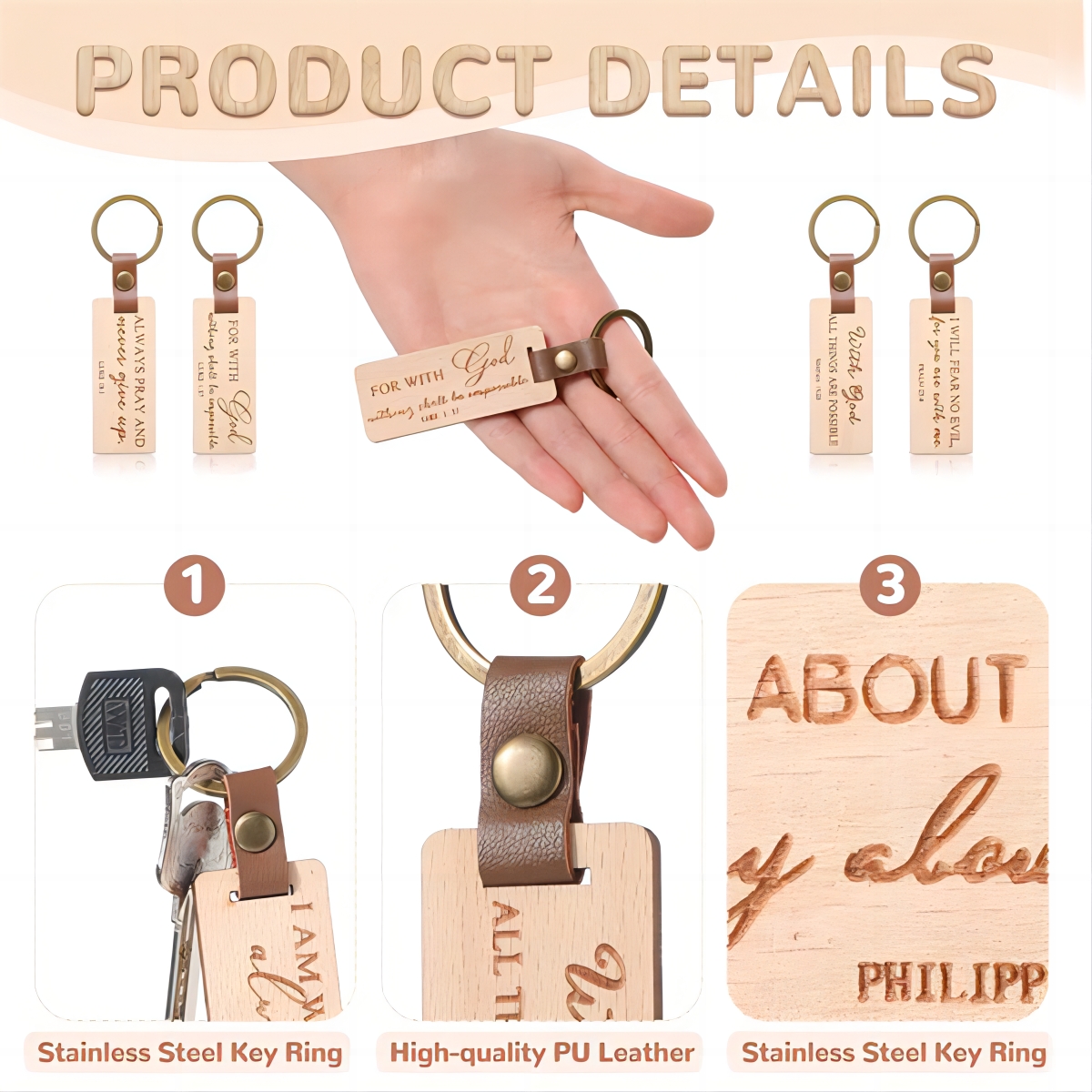 Custom Wood Keychain 2