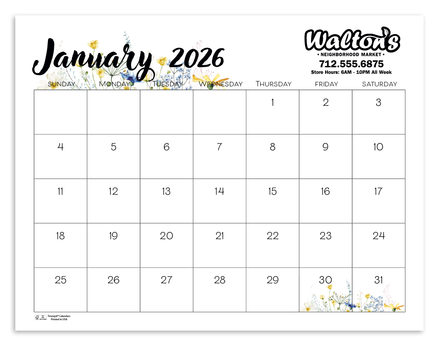 Triumph® Calendars Small Monthly Desk Pad - Floral 11