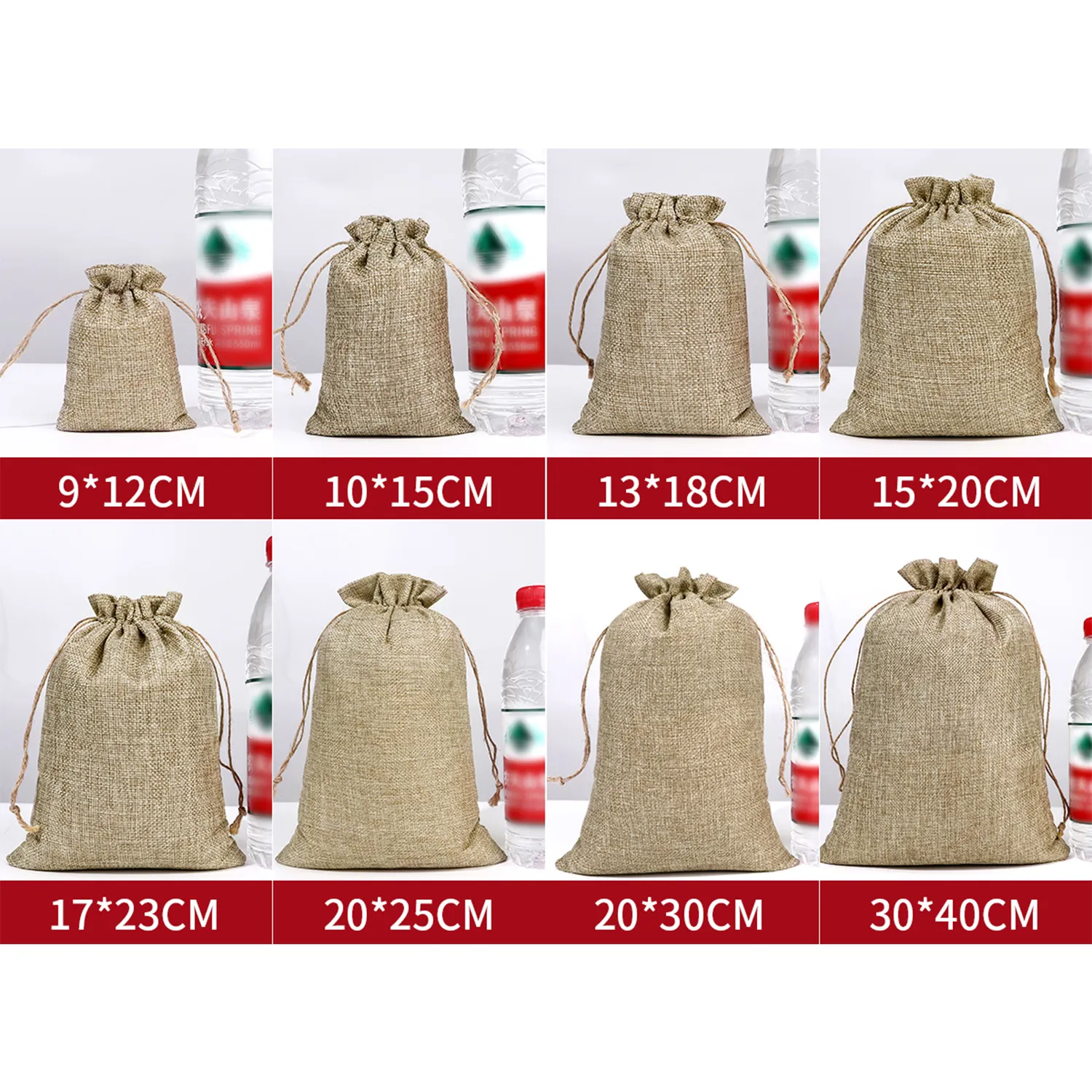Medium Natural Burlap Pouches 4