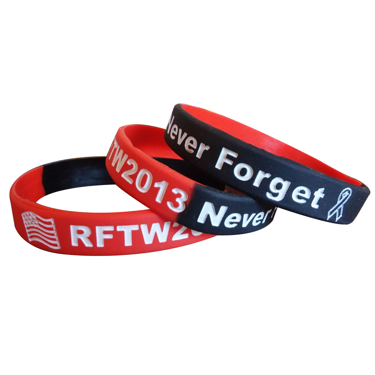 Segmented Deboss-Fill Silicone Wristbands 2