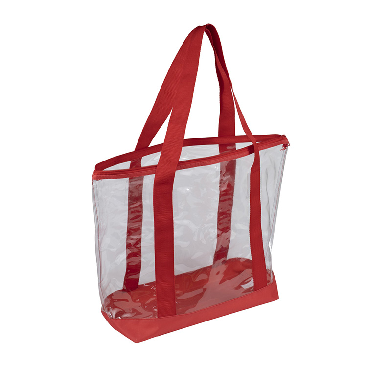19"W x 13 ½"H x 6"Gusset - "BONDI" Jumbo Clear Zippered Tote Bag 15
