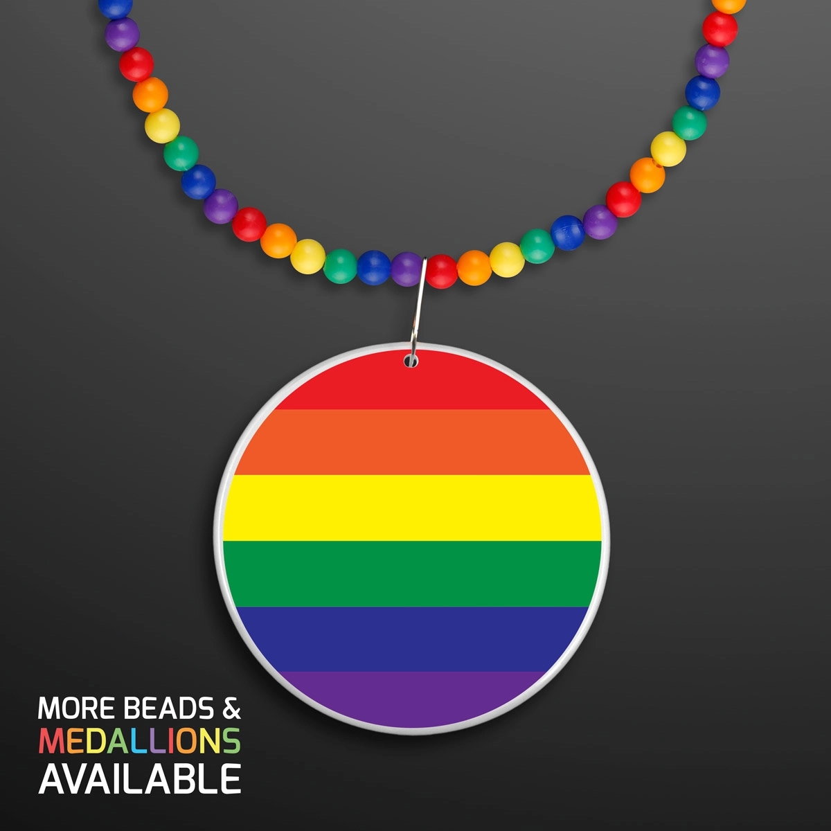 Rainbow Beads Necklace with Medallion (NON-Light Up) 3