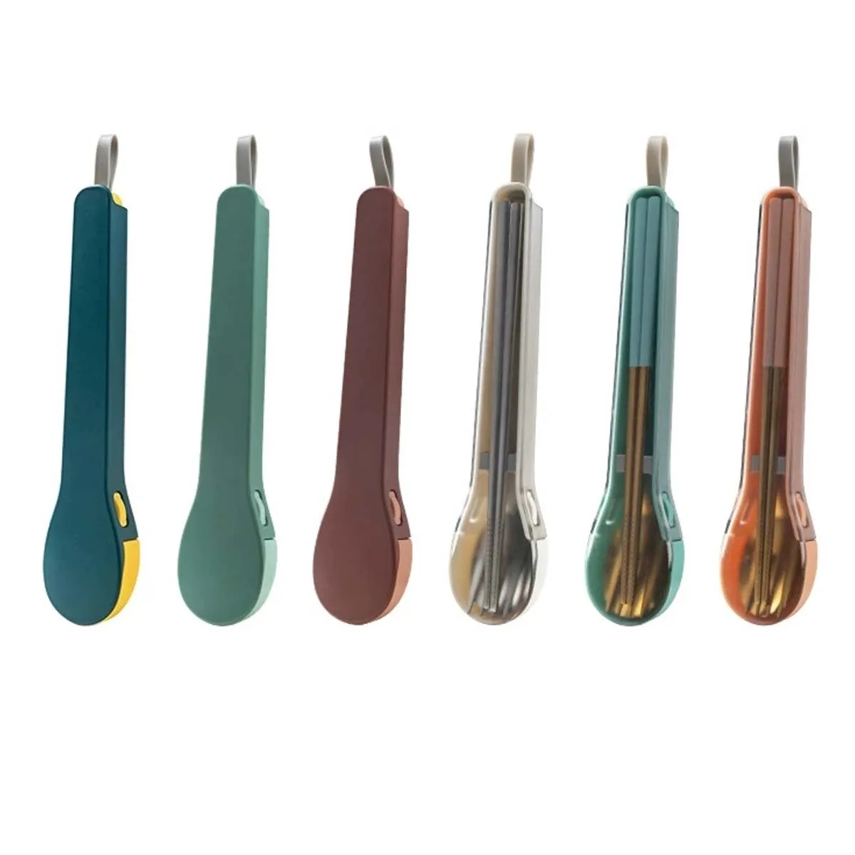 Portable Travel Dinnerware Set with Spoon Fork Chopsticks 3