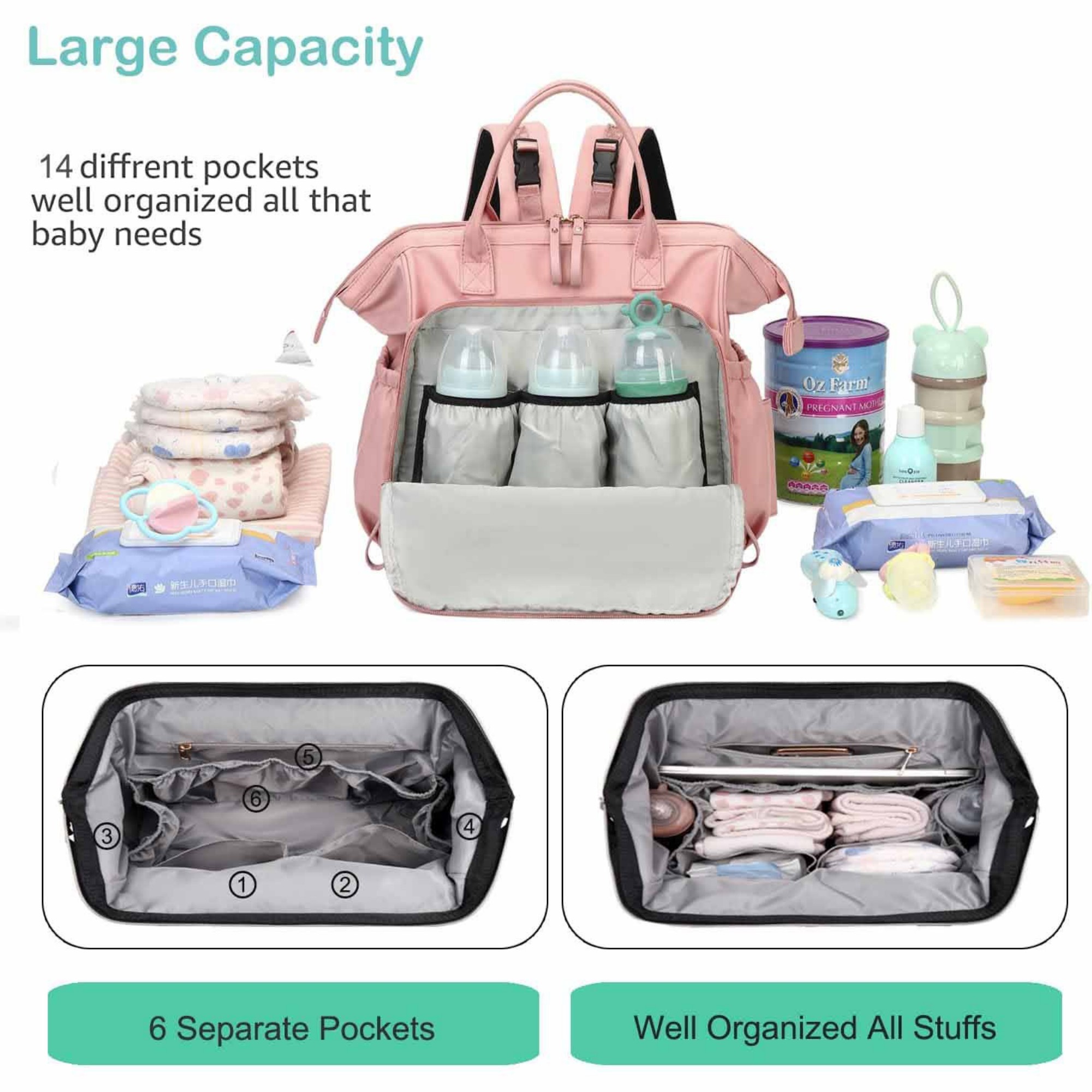 3-in-1 Convertible Diaper Backpack Tote 8