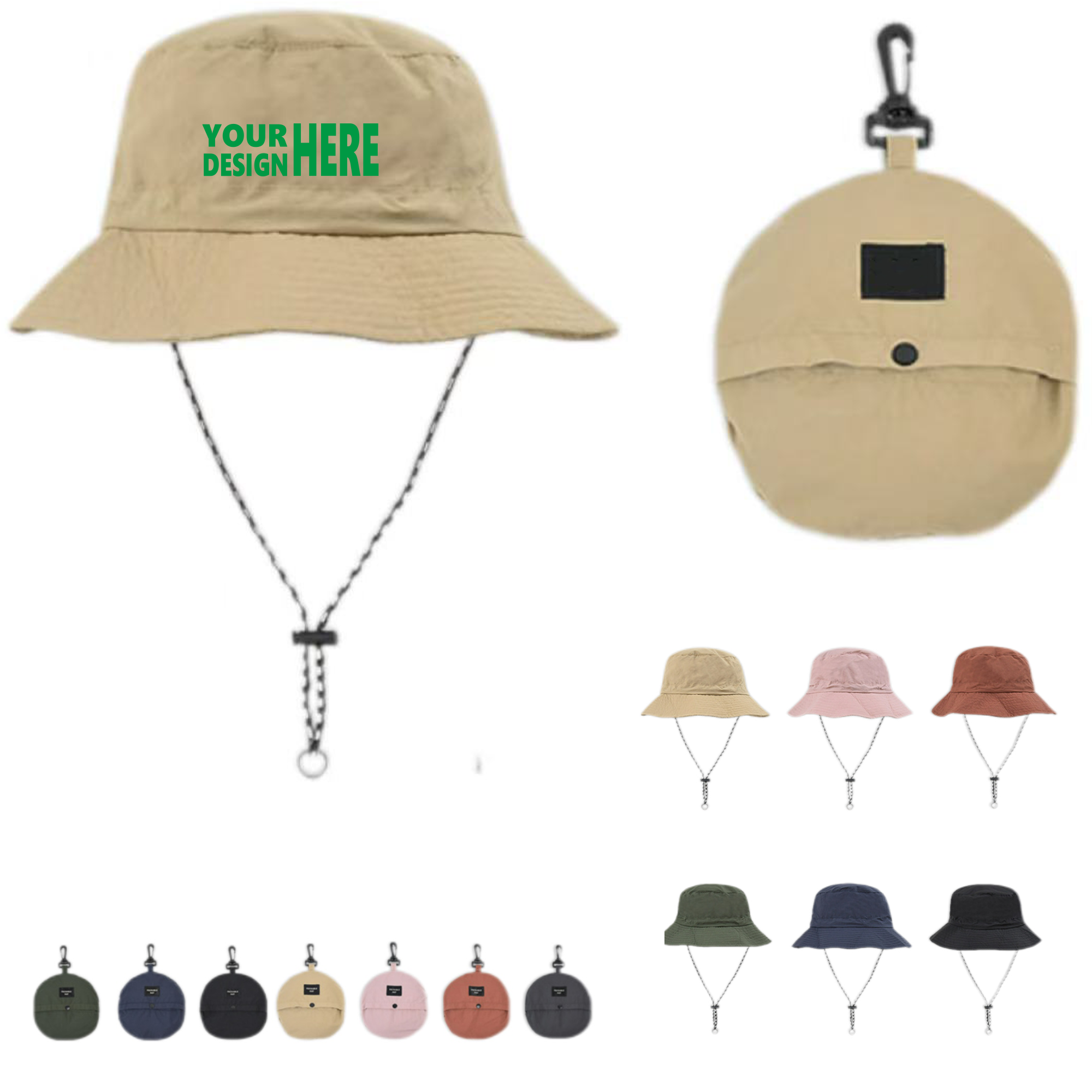 Stowable-Drawstring Fisherman Hat 1