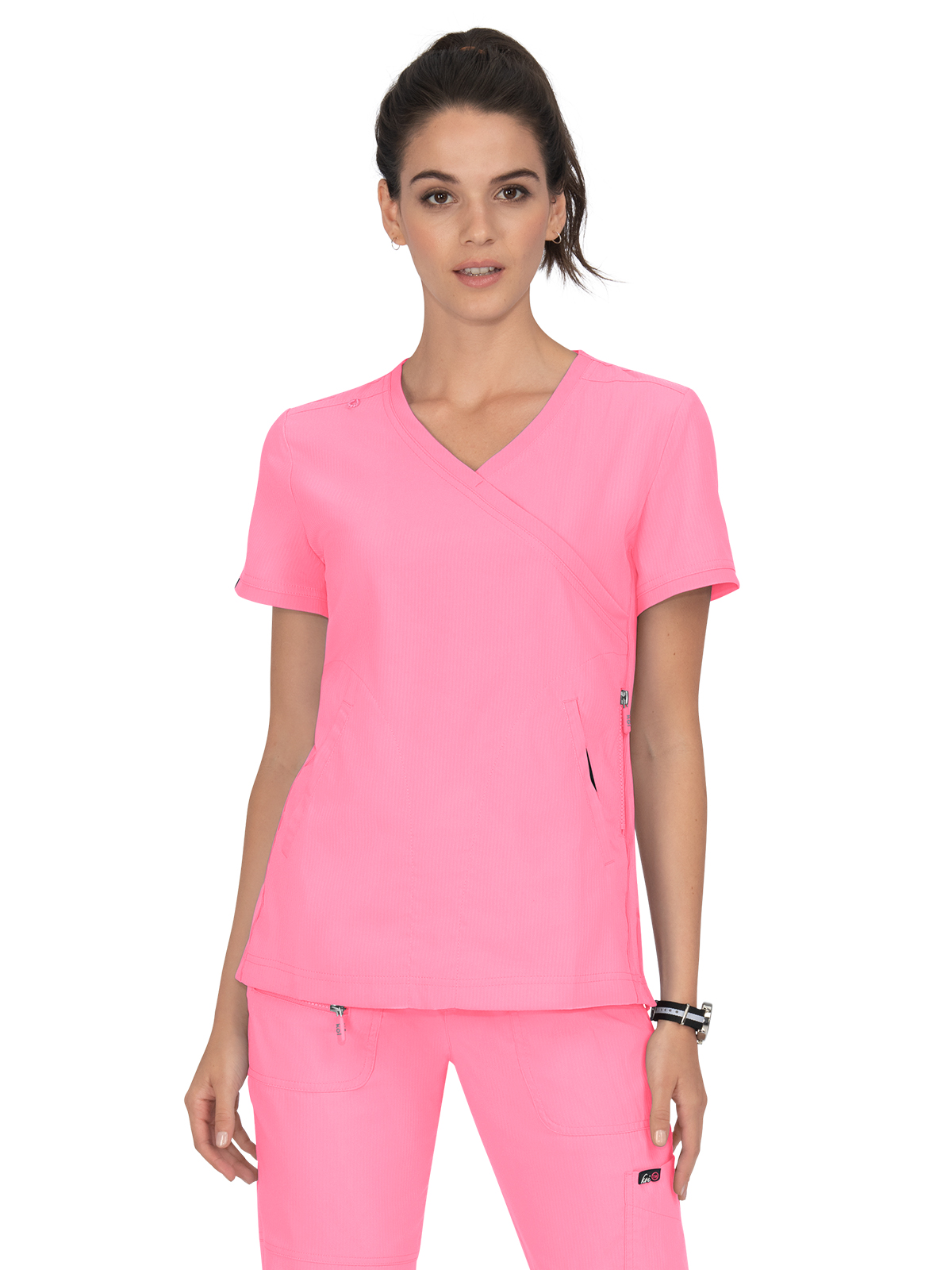 koi - Lite - Women's Three-Pocket Mock-Wrap Philosophy Top 63