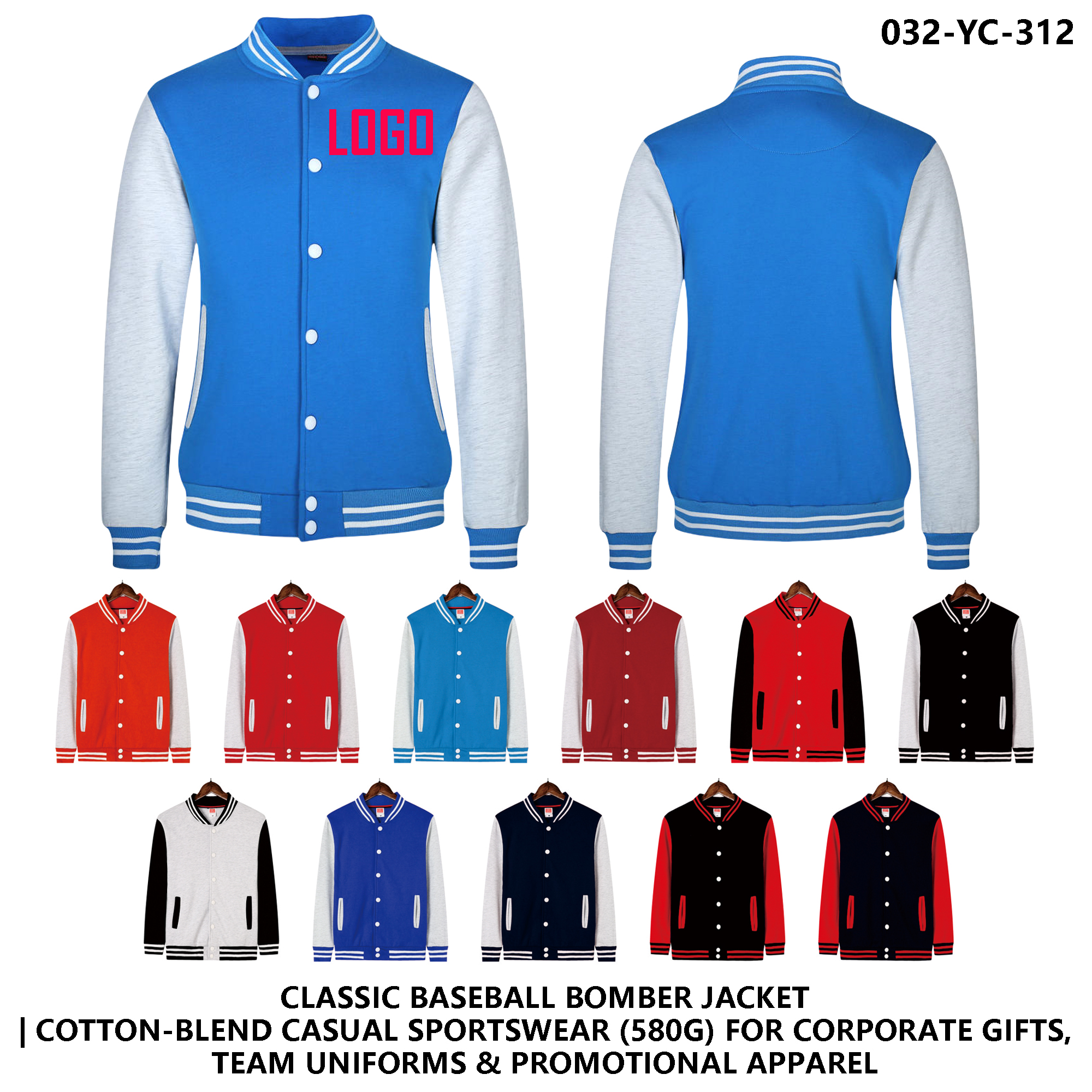 Custom Logo Baseball Jacket - Perfect for Teams and Events 2