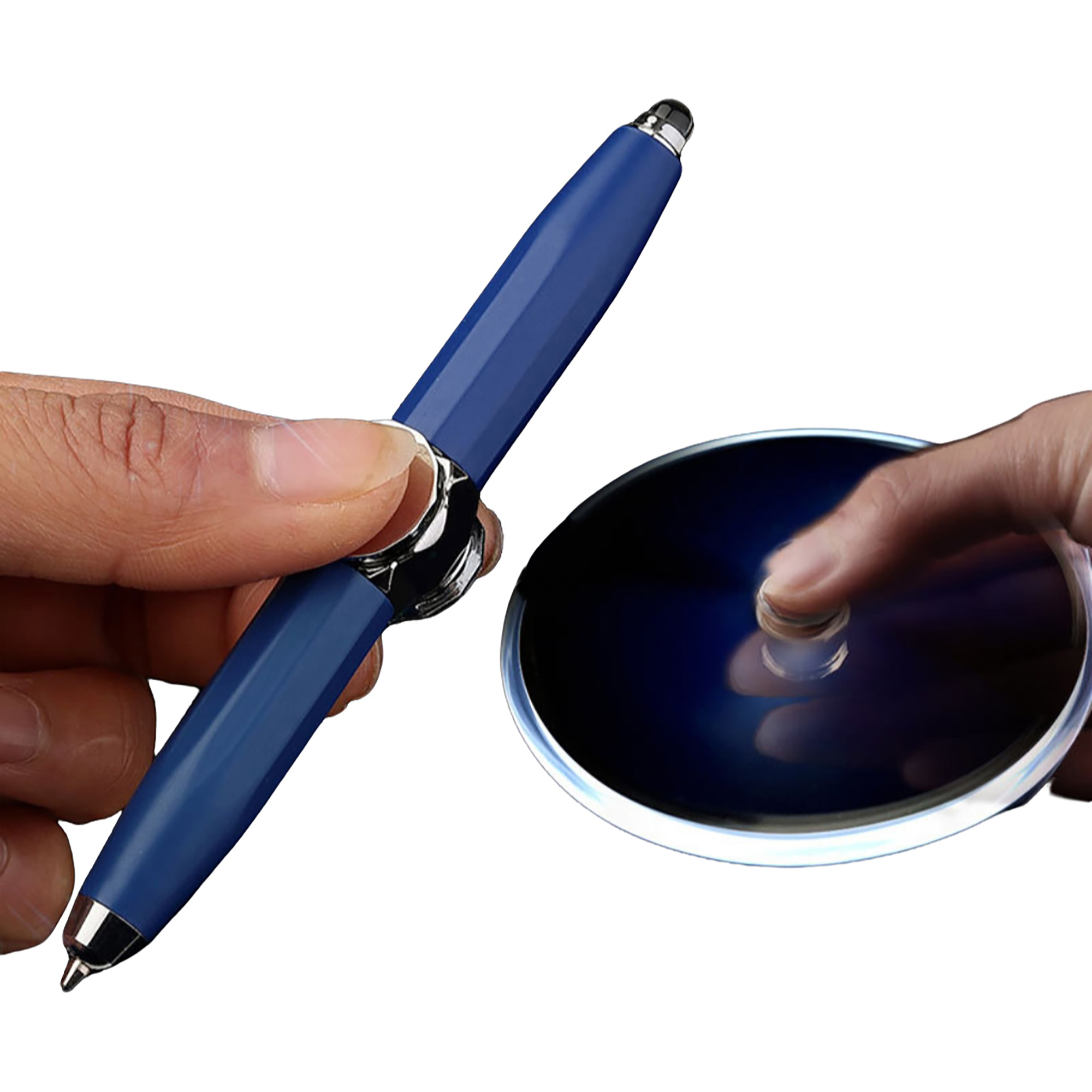 LED Light Metal Fidget Spinner Stress Relief Ballpoint Pen 1