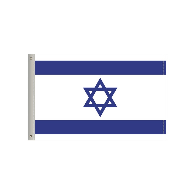 National Flag, Israel, Single-Sided - 36"W x 24"H 1