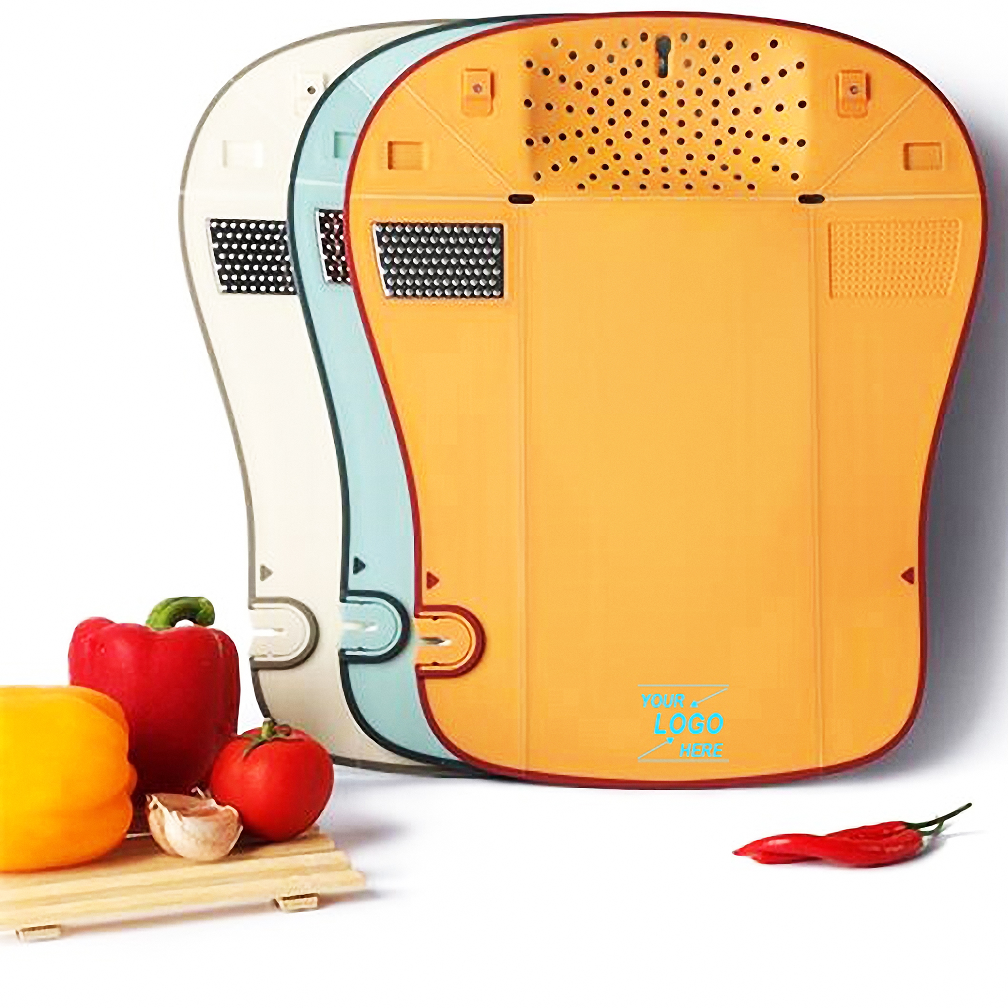 6-in-1 Multi-functional Cutting Board with Storage and Strainer 6