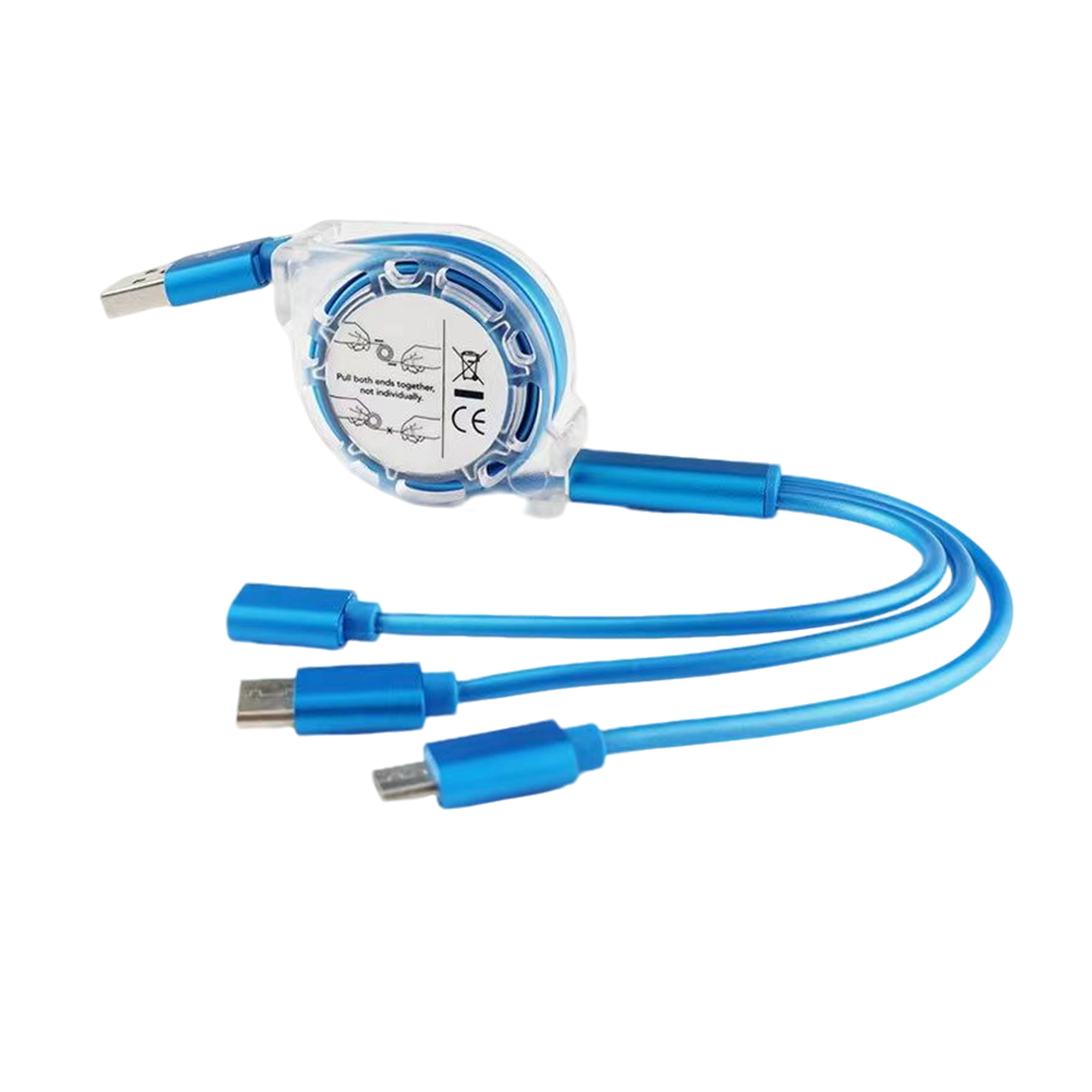 Three In One Retractable Charging Cable With Multiple Connectors 4