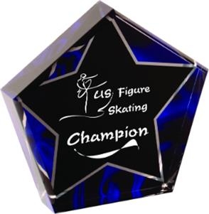 5" Blue Velvet Star Acrylic Awards 2