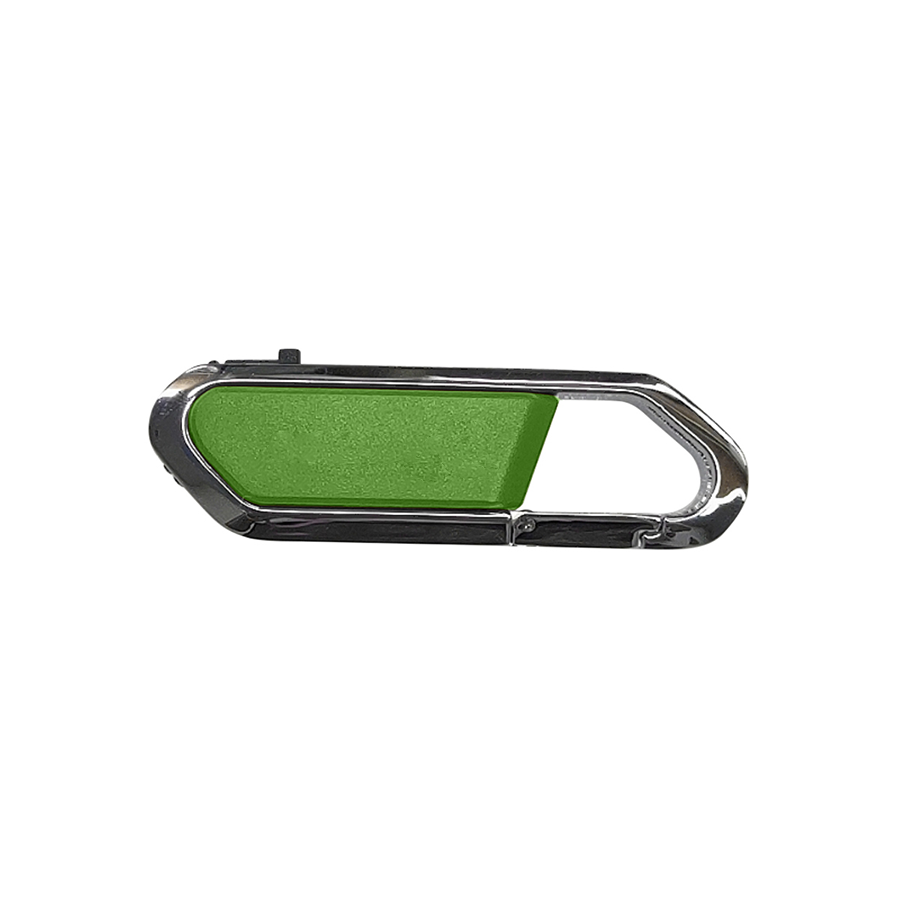 Carabiner USB Drive With Metal Rim And Capless Push/Retract USB 14